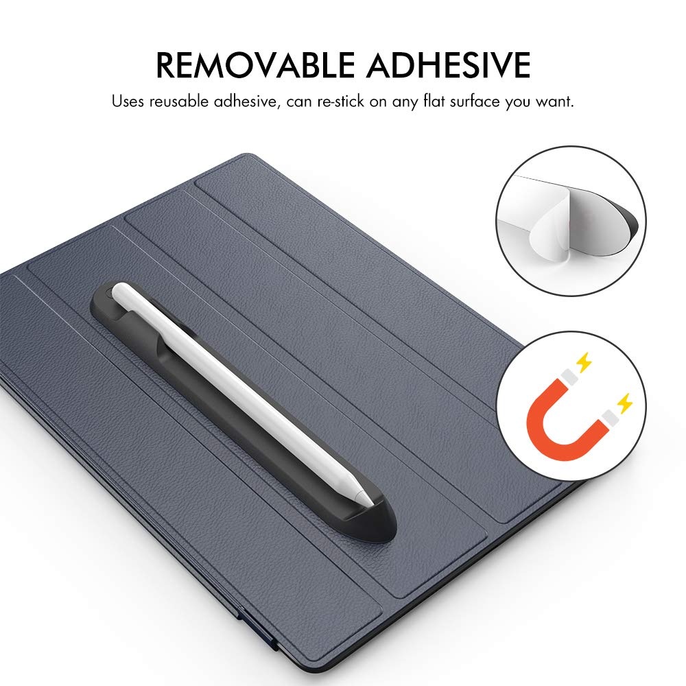Ahastyle Removable Ipencil Holder [Magnetic Attach] Strong Adhesive Holder Sticker Silicone For Apple Pencil 1St & 2Nd Generatio