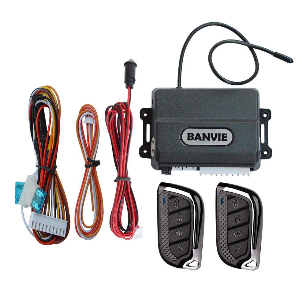 Banvie Car Keyless Entry System For Central Door Lock With 4 Button Remote Control Transmitter