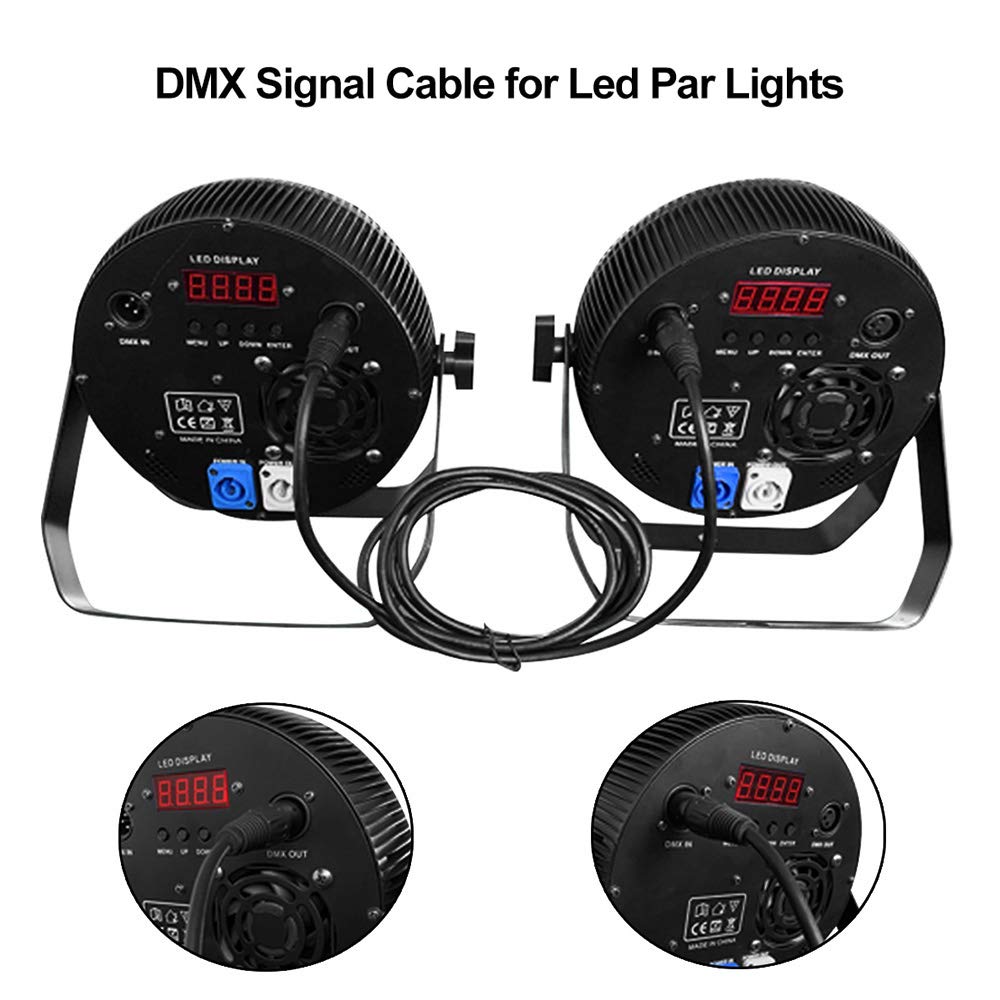 Worldlite 6.5Ft Dmx Cable, 10Pcs 2M Dmx Signal Cables Signal Wires, 3 Pin Xlr Male To Female Stage Light Cable With Metal Connec