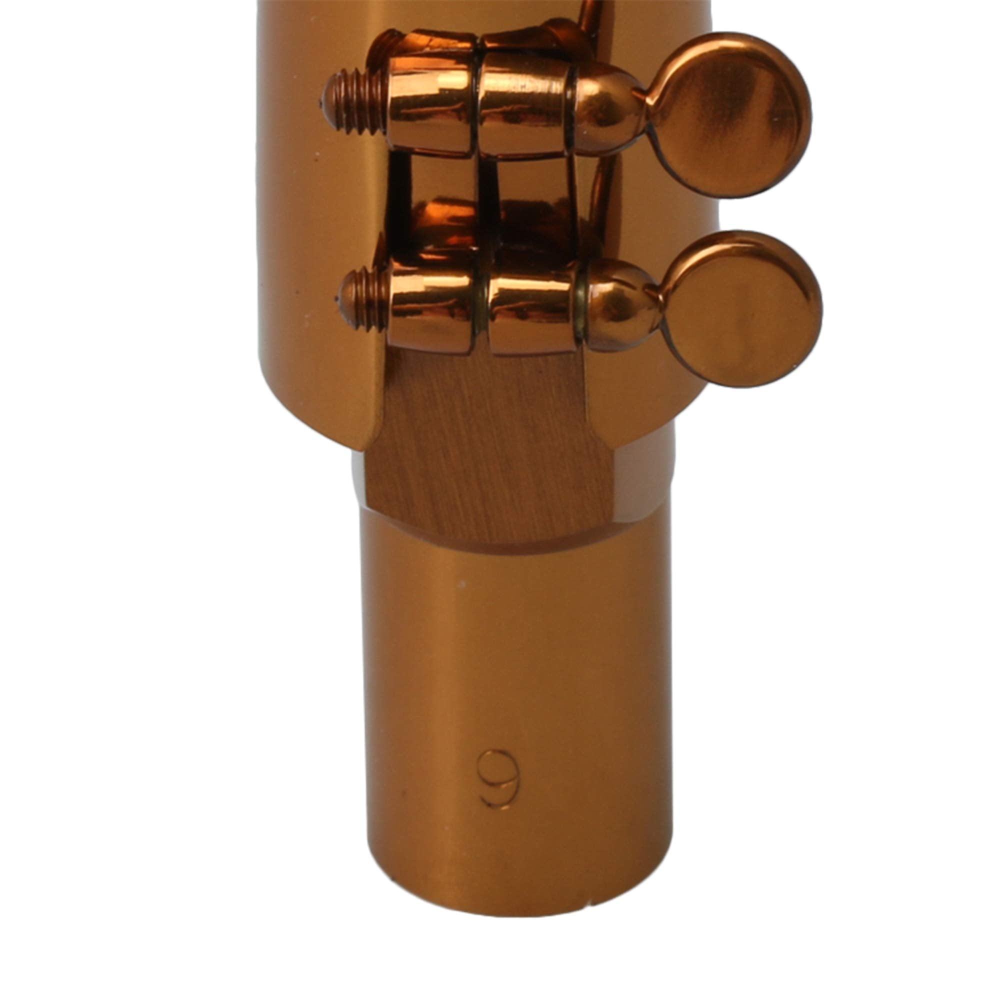Yibuy Rose Gold B Flat Tenor Saxophone Sax Mouthpiece With Ligature Cap 9# 137X446X35Mm