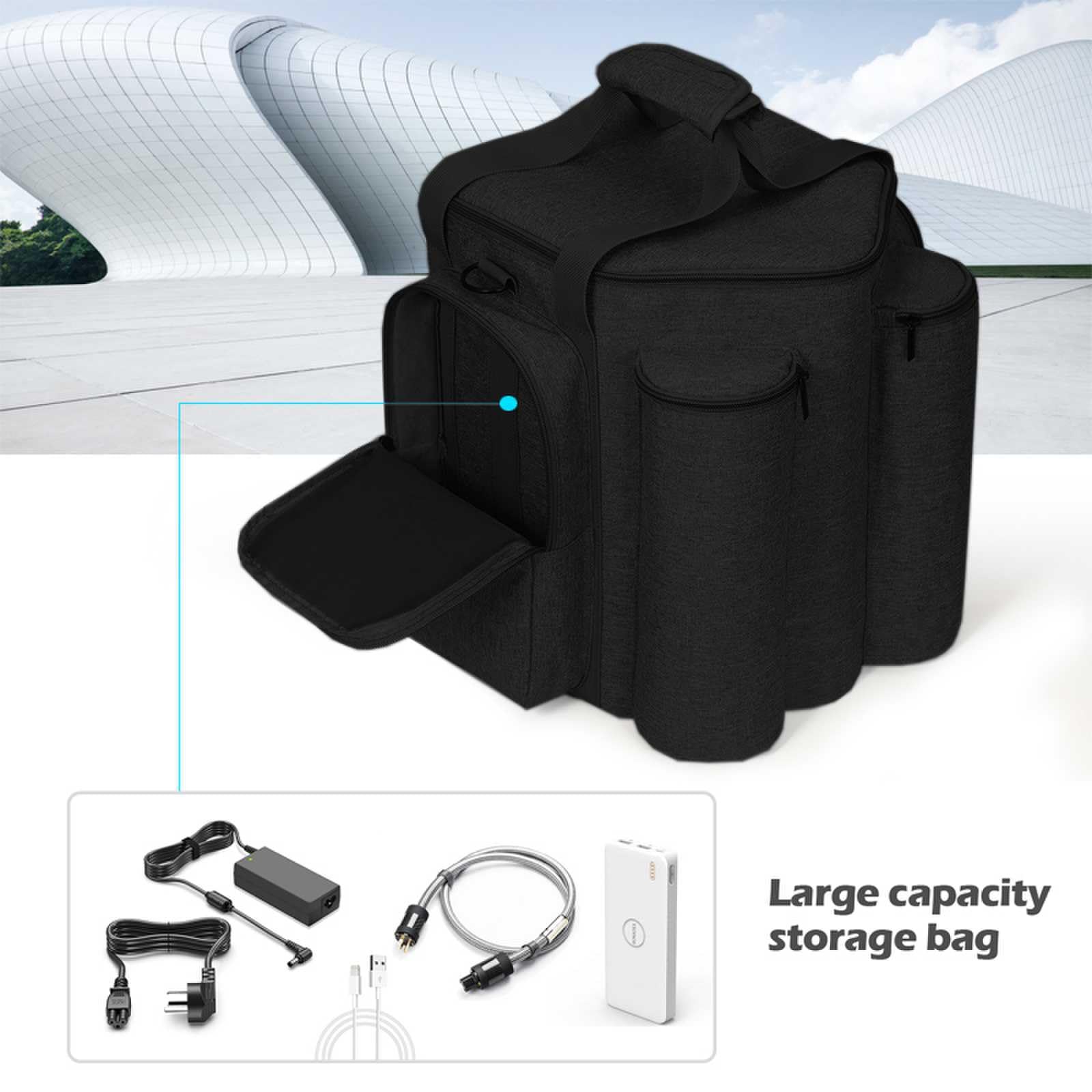 Pisosn Portable Cover Carrying Case Bag Compatible With Bose S1 Pro Portable Bluetooth Speaker (Black)