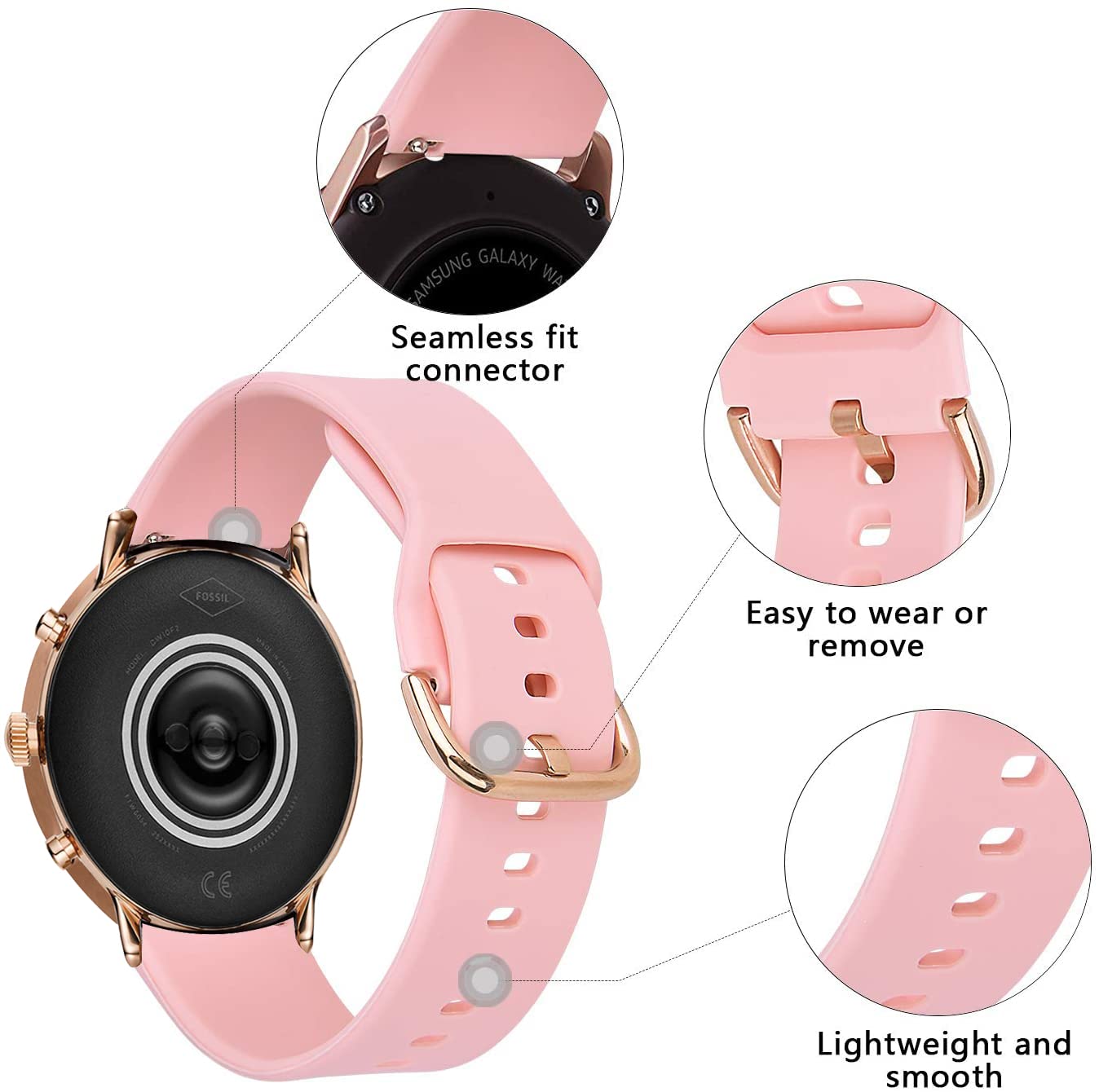 Vicrior Bands Compatible With Fossil Women'S Gen 5E 42Mm / Gen 6 42Mm Smart Watch, 6Pcs 18Mm Soft Silicone Fadeless Pattern Prin