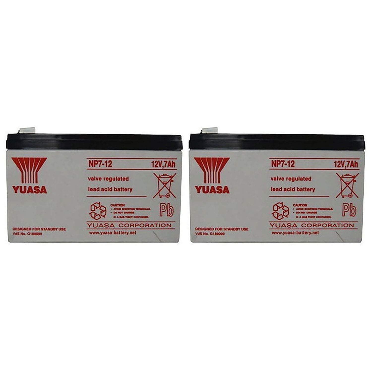 Yuasa Np7 12 12V 7Ah Battery (2 Pack)