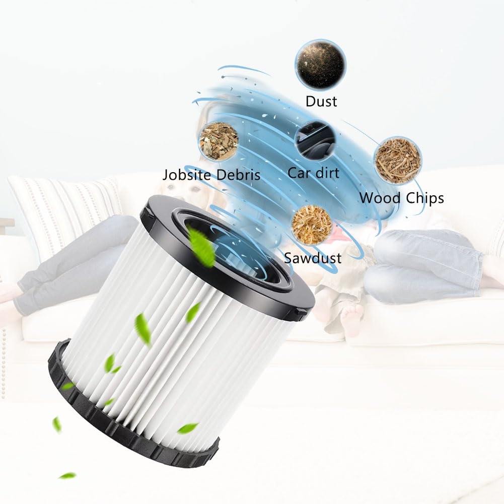 4 Pcs Dcv5801H Vacuum Hepa Replacement Filter For Dewalt Dcv580 (Cordless) Dcv581H Dcv5801H Wet/Dry Vacuum, Washable And Reusabl