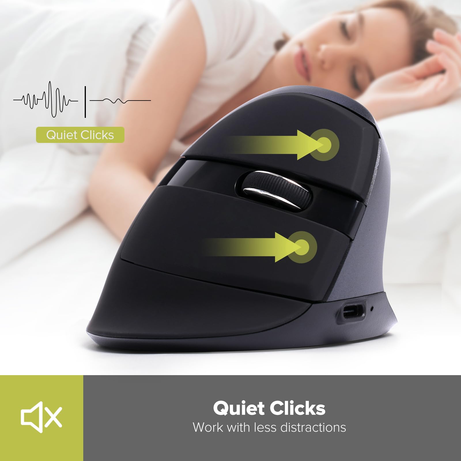 Delux Wireless Vertical Mouse, Small Silent Ergonomic Mouse With Bt 5.0 And Usb Receiver, 6 Buttons And 4000 Dpi, Rgb Rechargeab