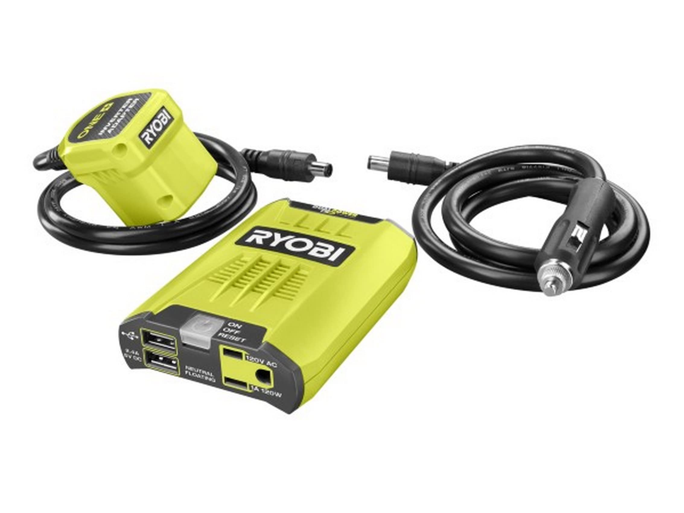Ryobi One+ 18V 120 Watt 12V Automotive Power Inverter With Dual Usb Ports Ryi120A
