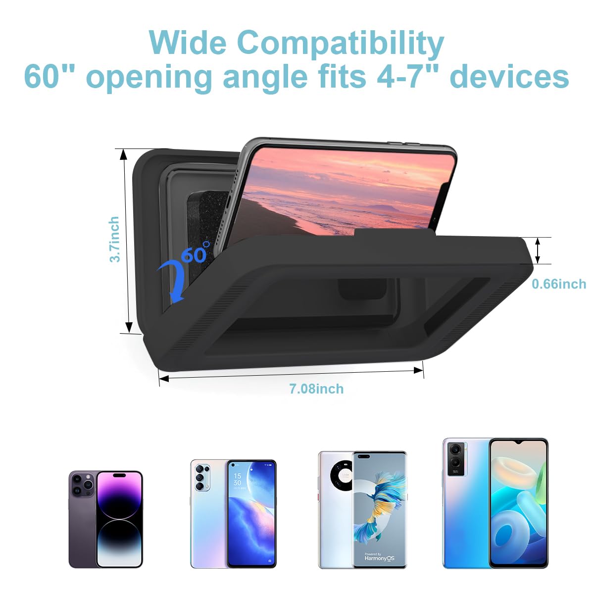 Waterproof Shower Phone Holder With 480 Rotation, Anti Fog High Sensitivity Phone Case Mount Box For Bathroom Wall, Mirror, Bath