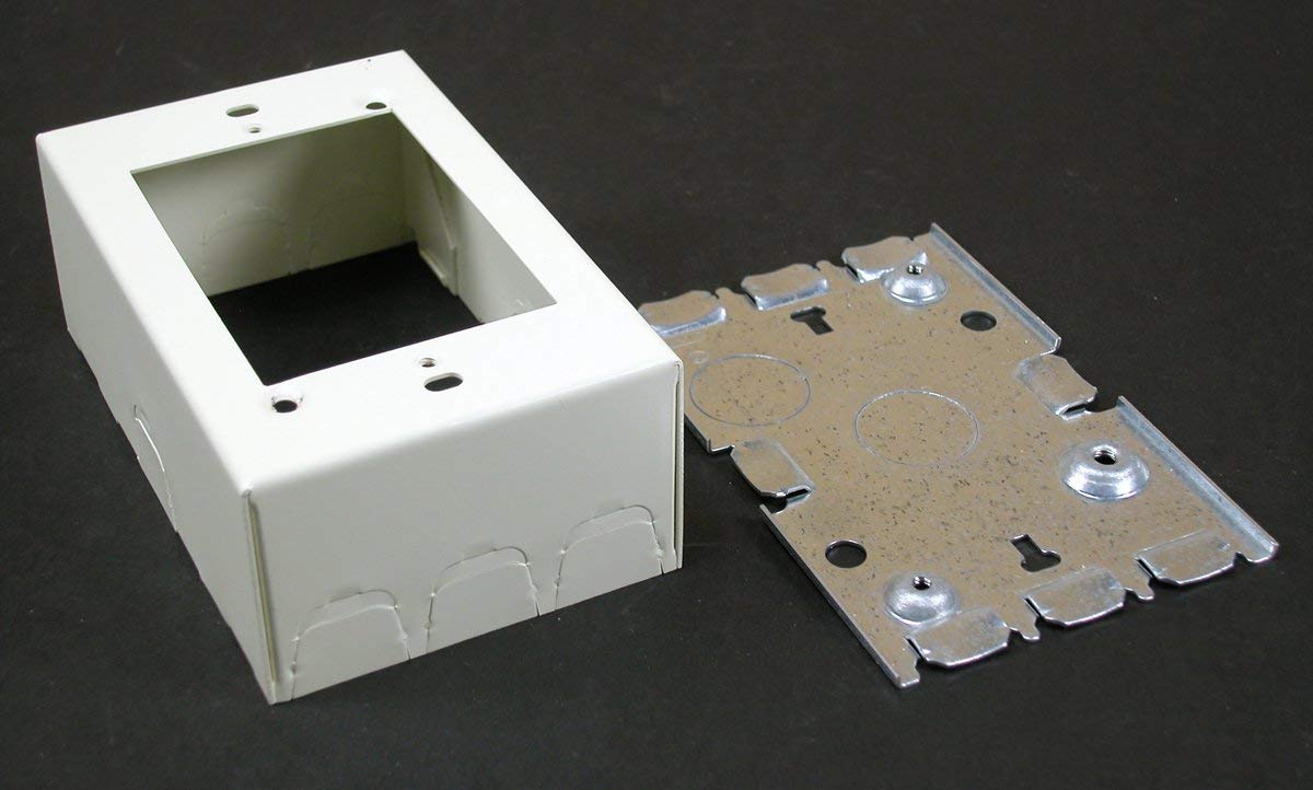 Wiremold 5748Wh 1 Gang Device Box, 4 5/8 In L X 2 7/8 In W X 1 3/4 In H, Steel, White