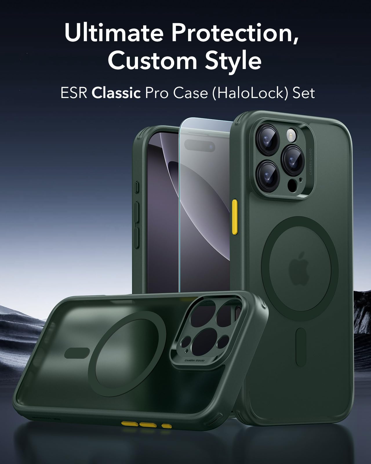 Esr For Iphone 16 Pro Case (4 In 1) Set, Translucent Matte Case With Screen Protector, Compatible With Magsafe, Military Grade P