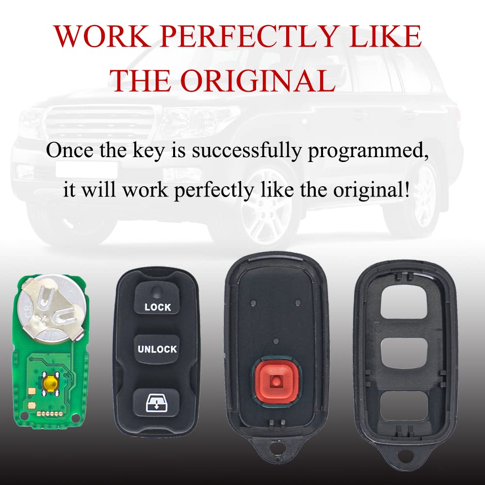 Key Fob Remote Replacement Fits For Toyota 4Runner 1999 2000 2001 2002 2003 2004 2005 2006 2007 2009/Sequoia 2001 2007 Hyq12Bbx