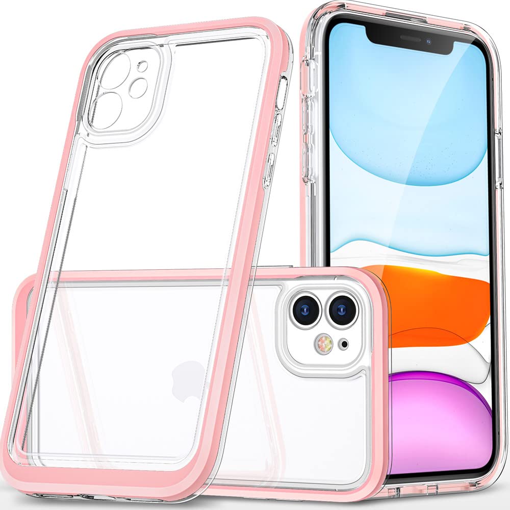 Storm Buy Case Compatible For [ Apple Iphone 11 ], [ Clear ] [ Pink ] Cute Women Shockproof Heavy Duty Protective Phone Cases Ha