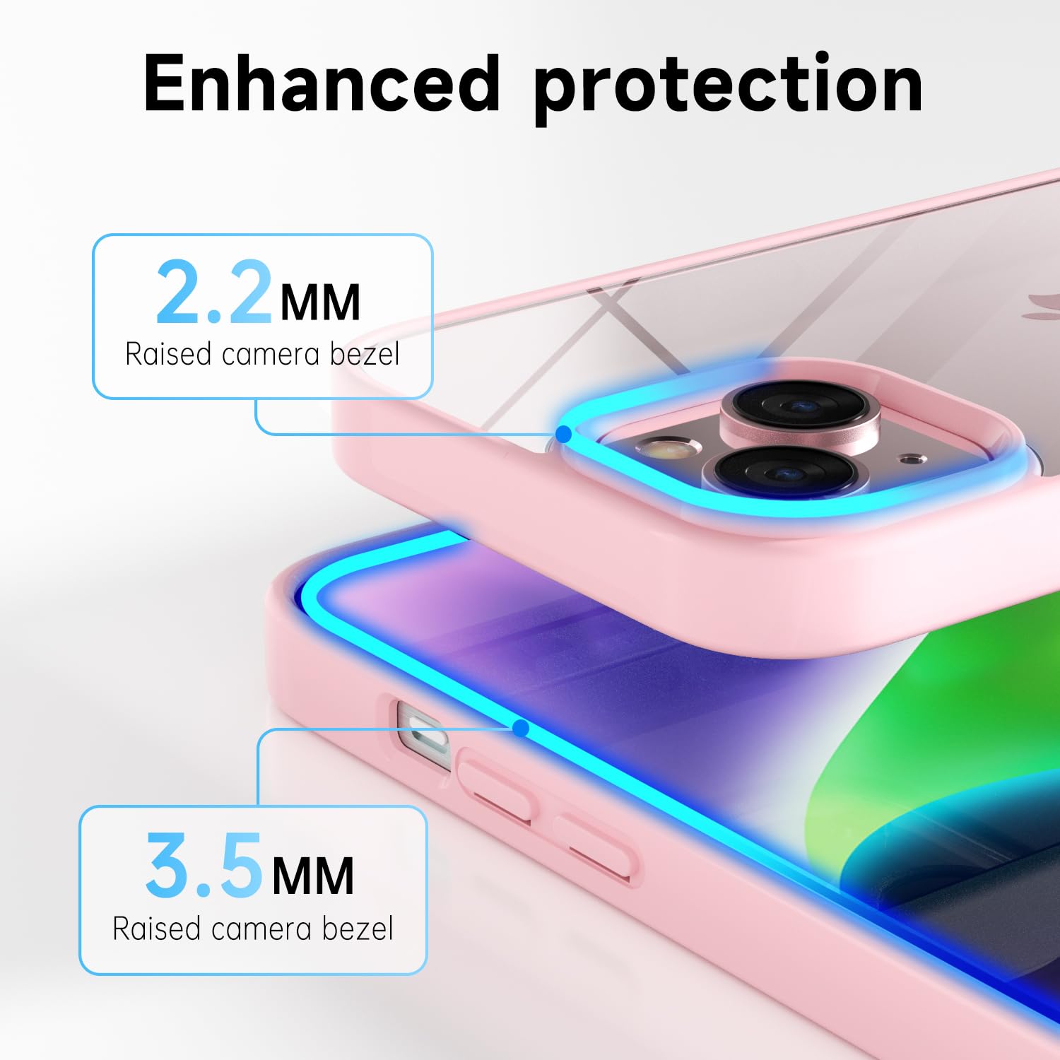 Loeoel For Iphone 14 Case Clear, Transparent Hybrid 14 Phone Case [Hard Plastic & Soft Silicone Bumper] Acrylic Non Yellowing Th