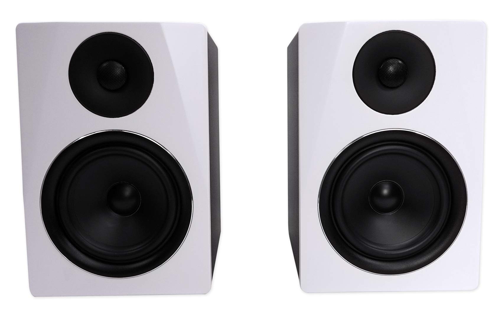 Rockville Apm6W Powered Usb Studio Monitor Speaker Pair In White, 6.5'', 2 Way, 350W, Eq, Mdf Wood, Rca/Xlr, Perfect For Studios