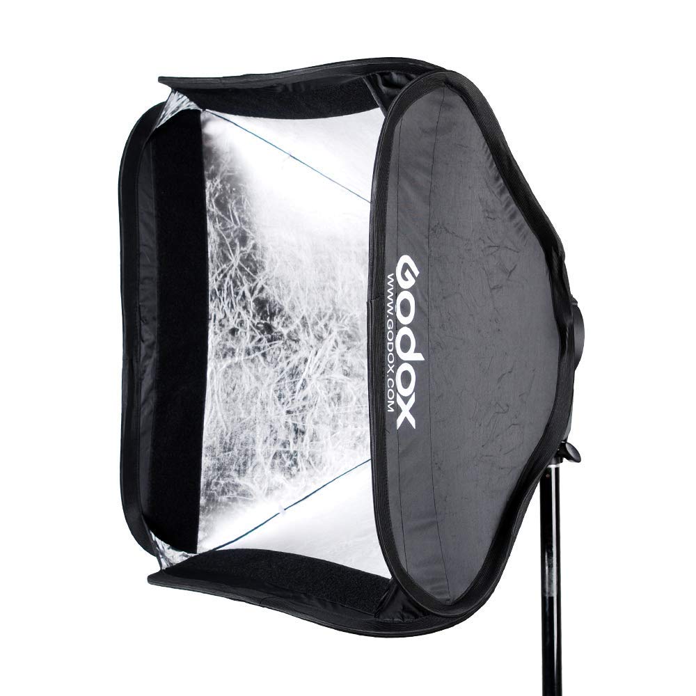 GODOX Foldable Flash Softbox Kit S2 S-Type Speedlite Bracket Bowens Mount Metal Black 24x24inch 60x60cm