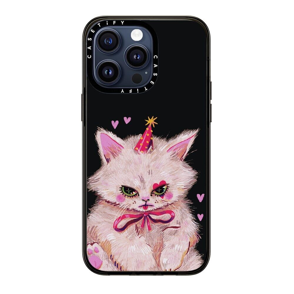 Casetify Compact Case For Iphone 15 Pro Max [2X Military Grade Drop Tested / 4Ft Drop Protection]   Clown Kitty   Clear Black
