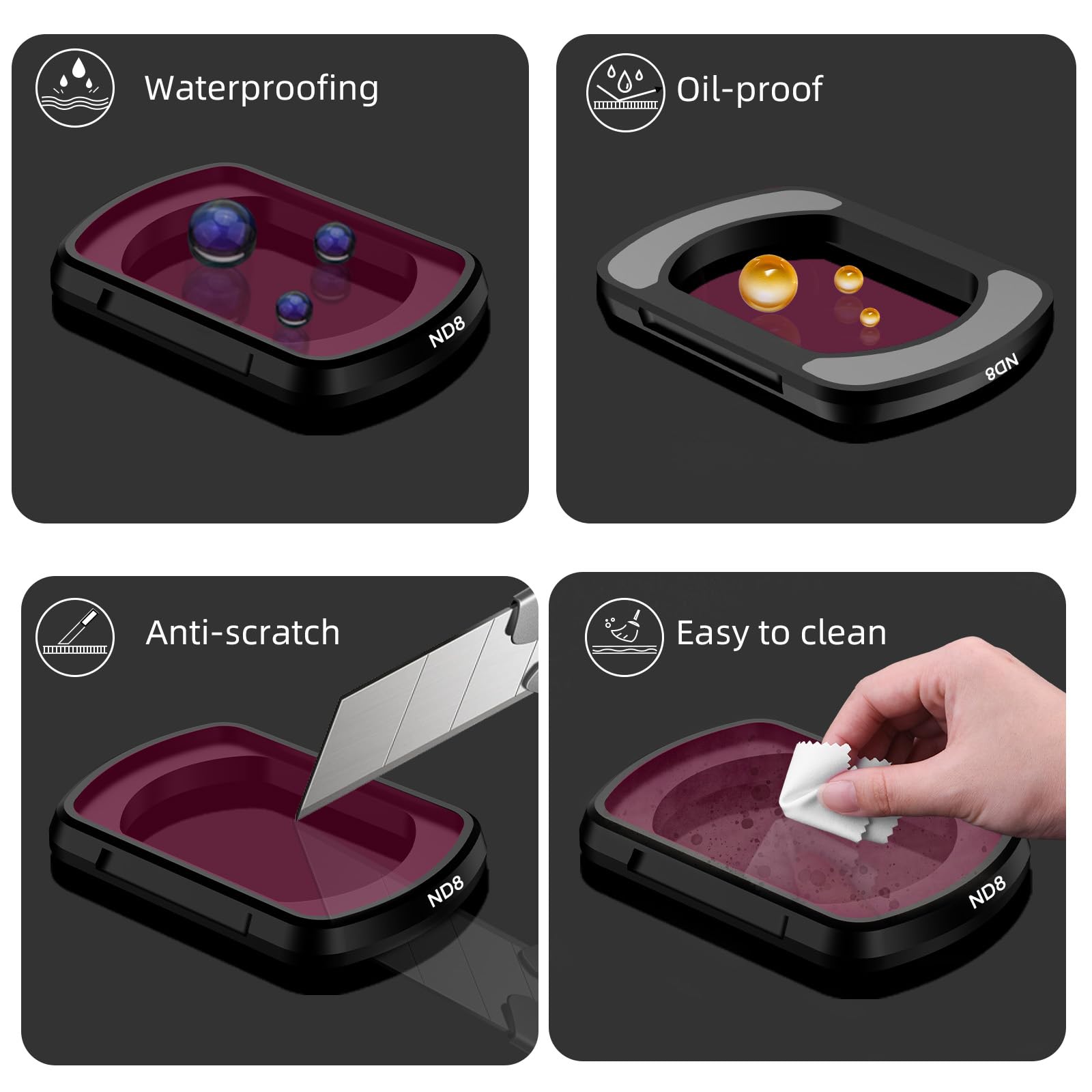 Brdrc Pocket 3 Nd Filters Set, 6 Pack   Cpl Nd4 Nd8 Nd16 Nd32 Nd64 Lens Filter For Dji Osmo Pocket 3 Creator Combo Camera Access