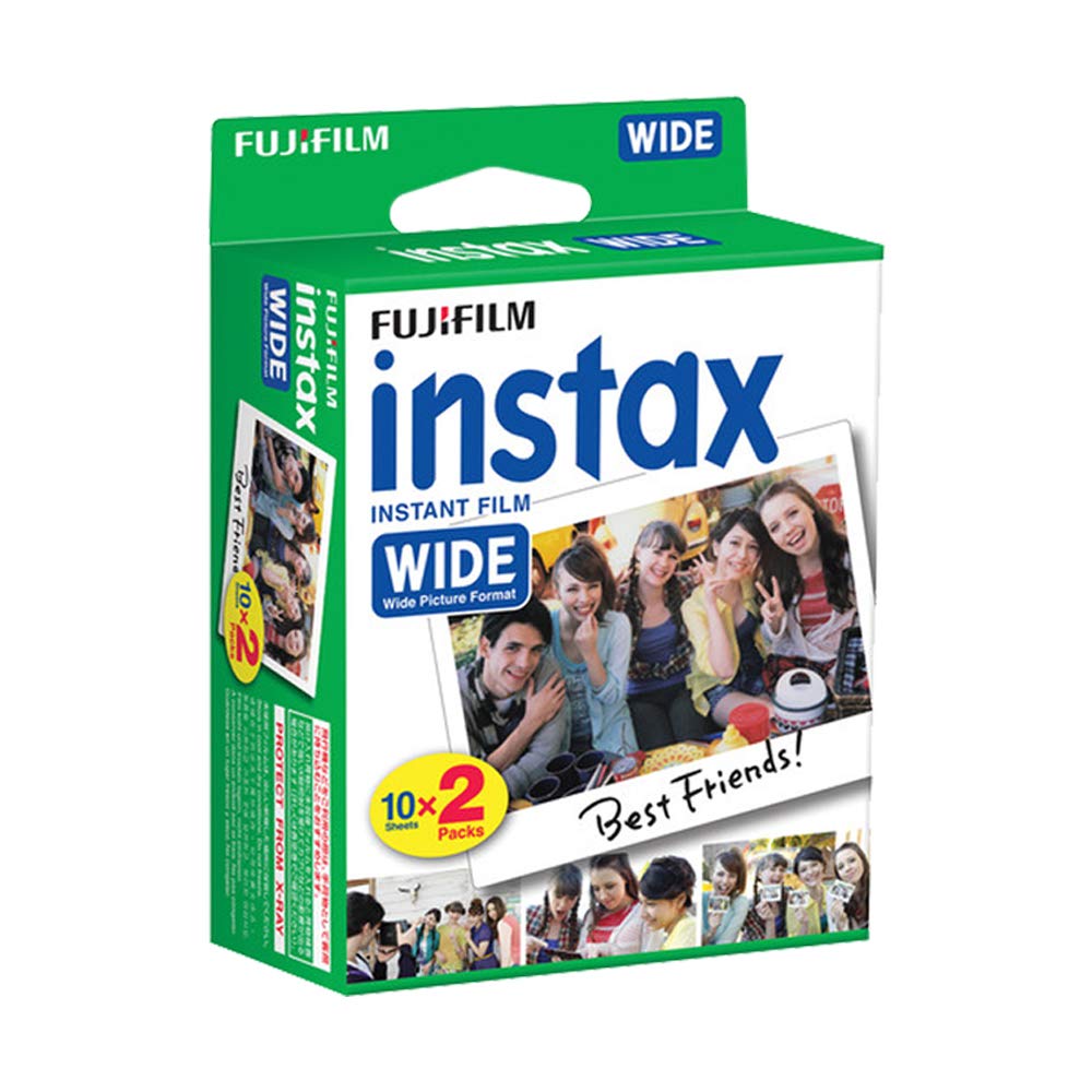 Fujifilm Wide Instant Film Twin Pack X2 (40 Sheets) + Camera And Lens Cleaning Cloth