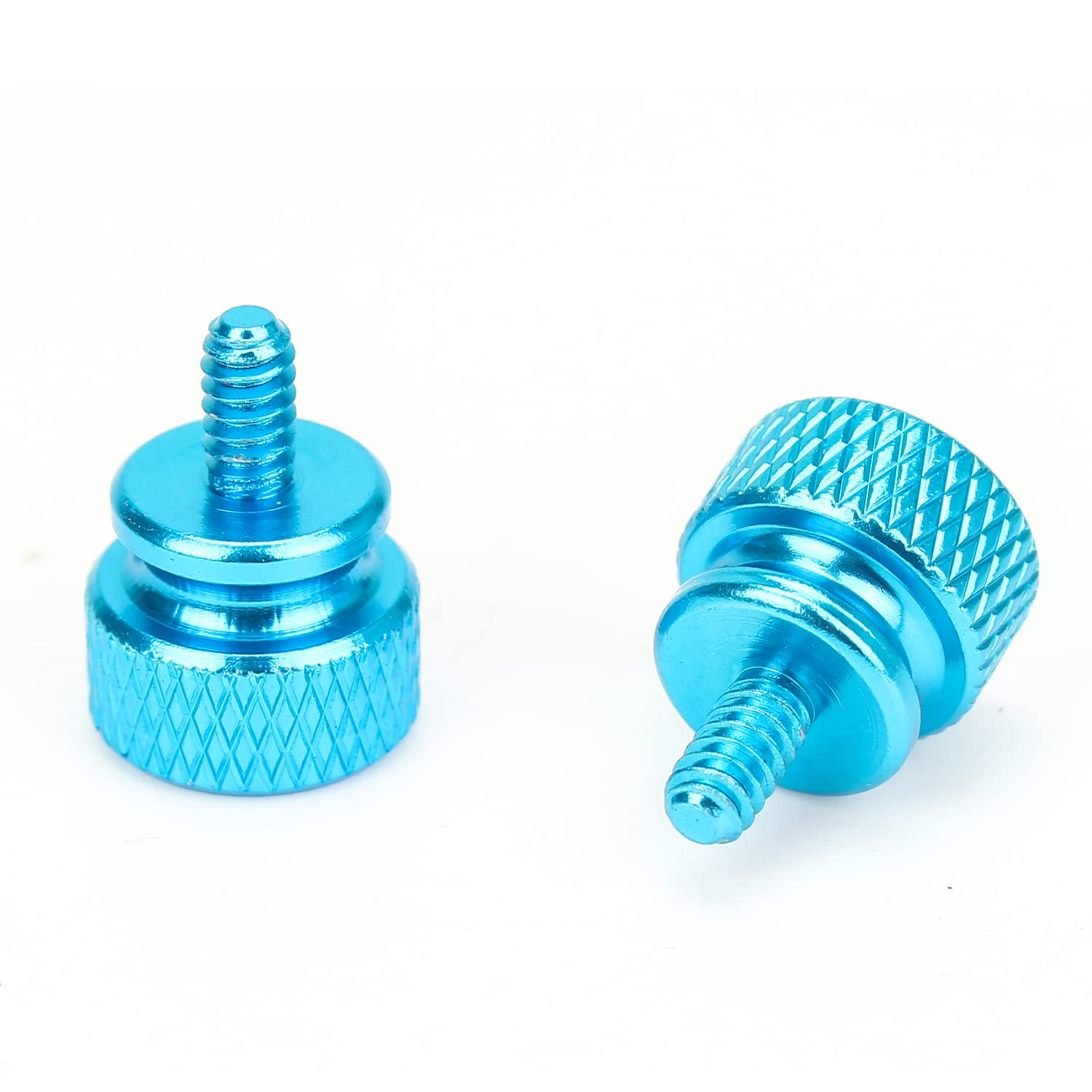 Helifouner 10 Pieces 6 32 Thread, Lake Blue Color Anodized Aluminum Computer Case Thumbscrews, Thumb Screws For Computer Case/Co