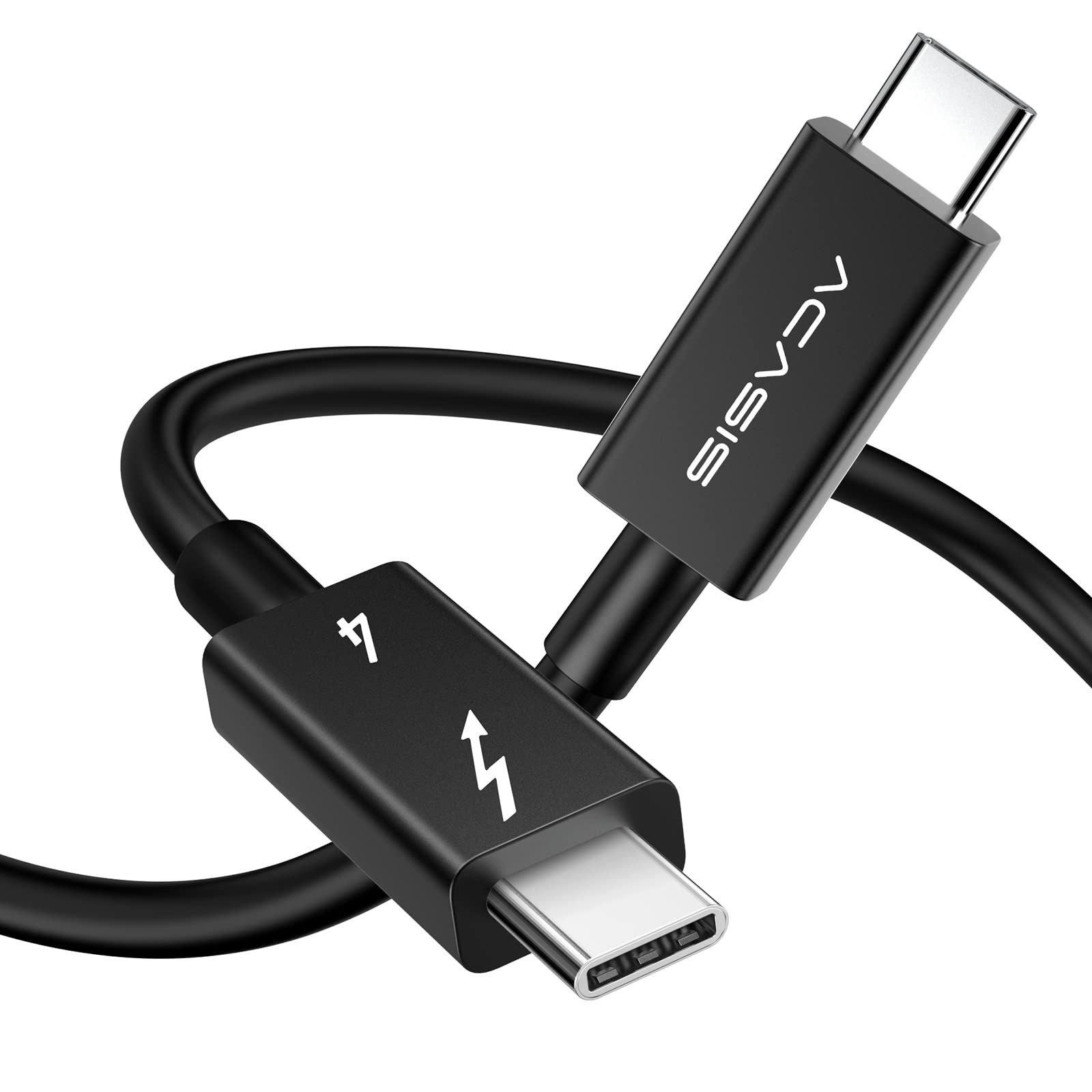 Acasis [Intel Certified Thunderbolt 4 Cable 6.6Ft, 40Gbps Data Transfer, 100W Pd Charging, 8K Video, Compatible With Thunderbolt 4/3, Usb C, Usb4 Devices, Black (6.6Ft/2M)
