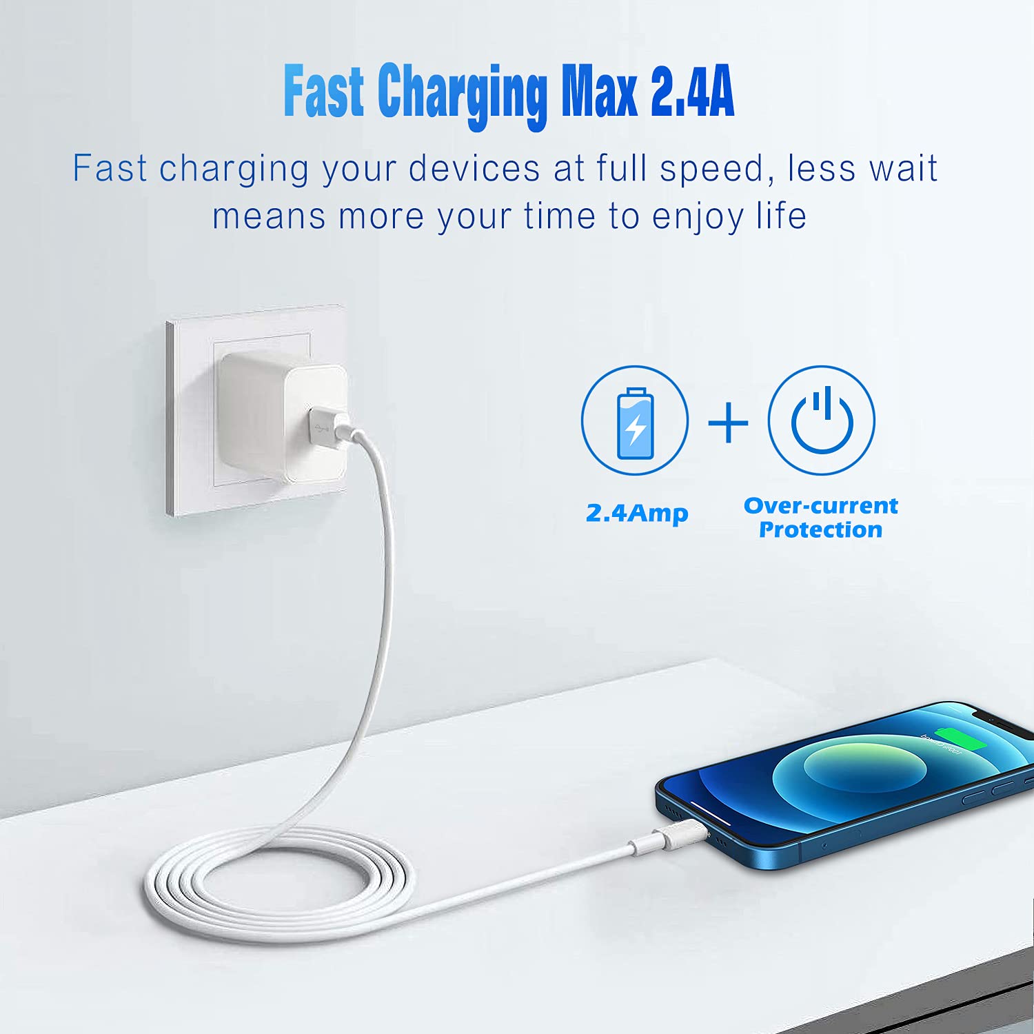 Hi Mobiler [Mfi Certified] Iphone Charger 2Pack 10Ft Long Lightning Cable Fast Charging High Speed Data Sync Usb Cable Compatible Iphone 13/12/11 Pro Max/Xs Max/Xr/Xs/X/8/7/Plus/6S Ipad Airpods