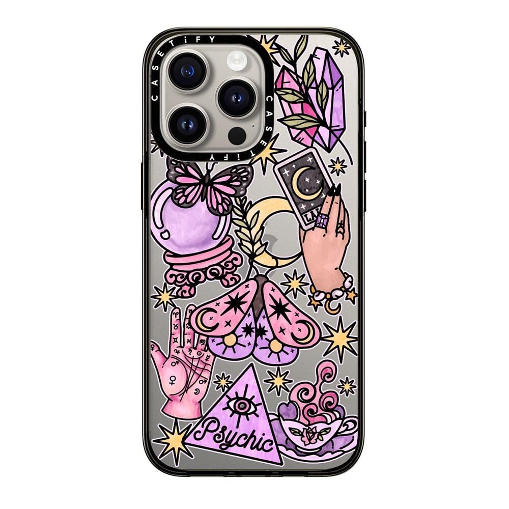 Casetify Compact Case For Iphone 15 Pro Max [2X Military Grade Drop Tested / 4Ft Drop Protection]   Whimsical Witch   Clear Blac