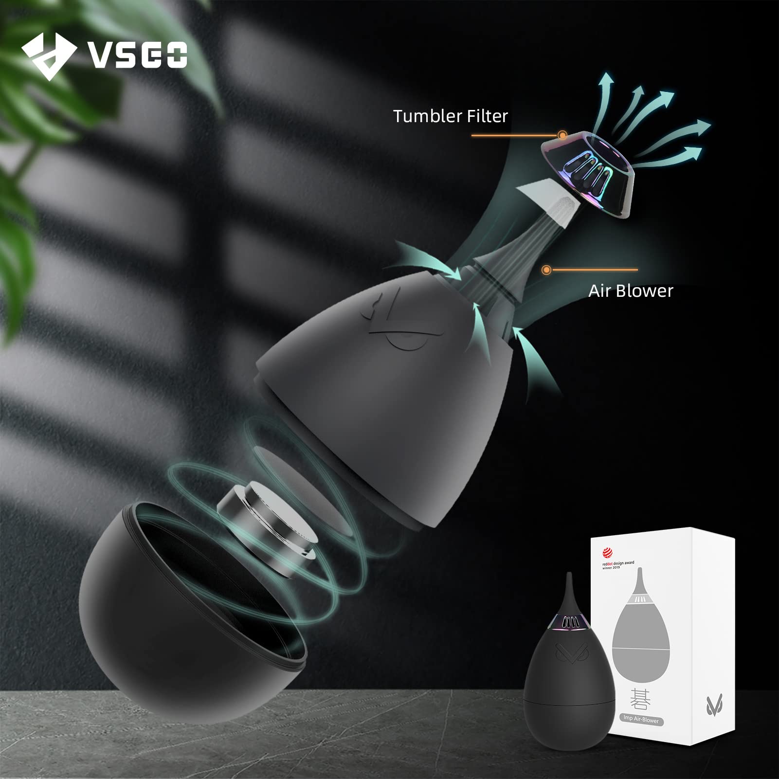 Vsgo V B013E Camera Cleaning Blower With Filter, Tumbler Design Lens Cleaning Blower Compressed Air Compatible For Nikon Sony Ca