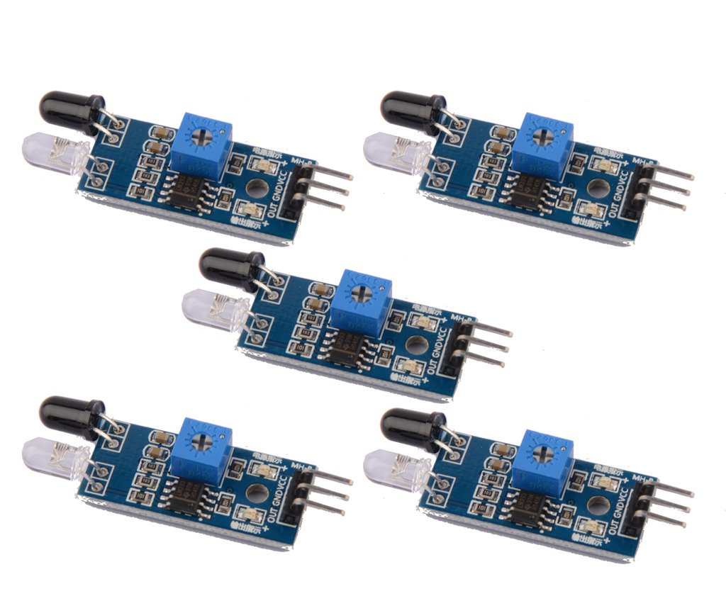 Daoki 5 Pcs Ir Infrared Obstacle Avoidance Sensor Module For Arduino Smart Car Robot 3 Wire