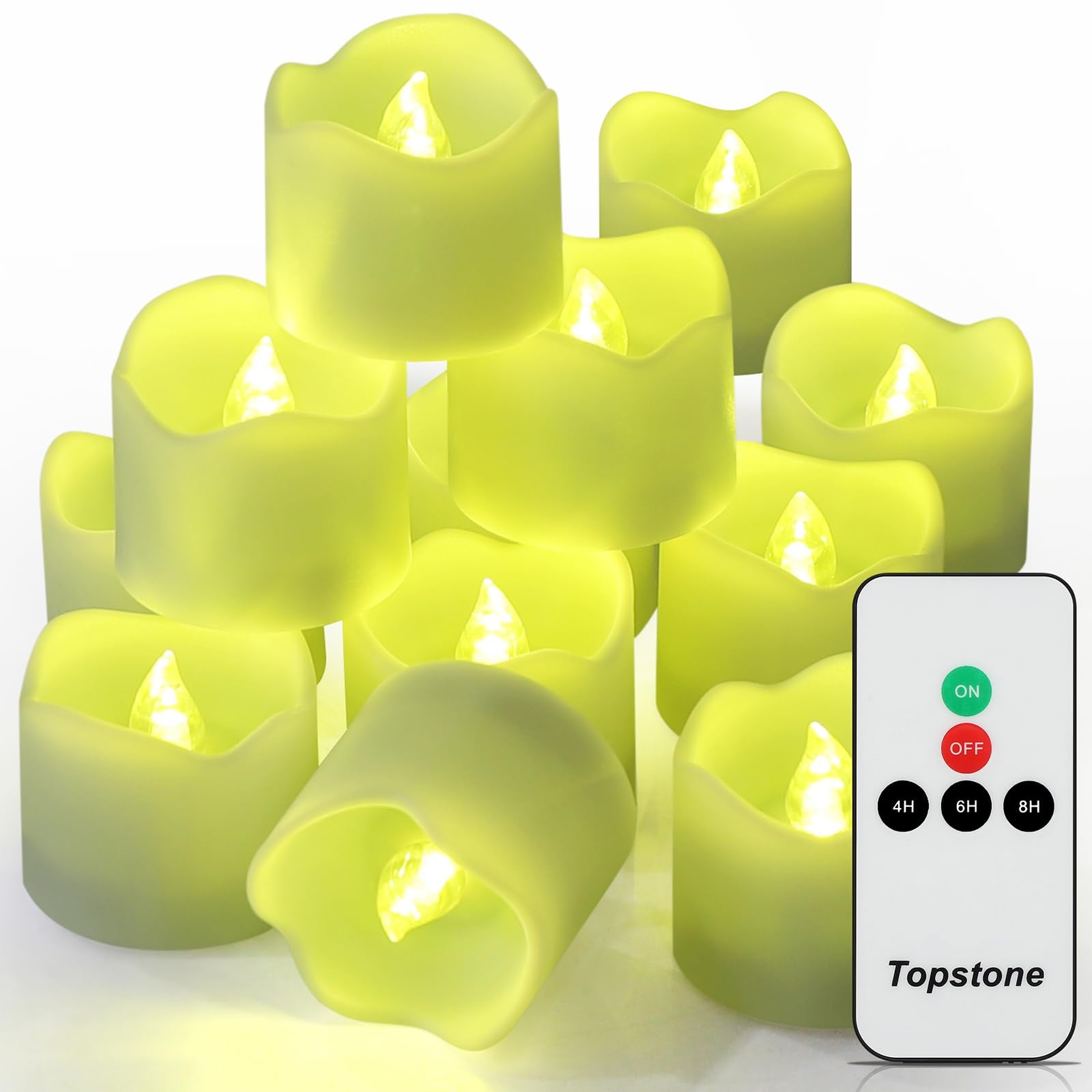 Topstone Remote Control Tealights With Timer,Cr2450 Battery Powered Flameless Candles, Electric Votive Candles,Decoration For Pa