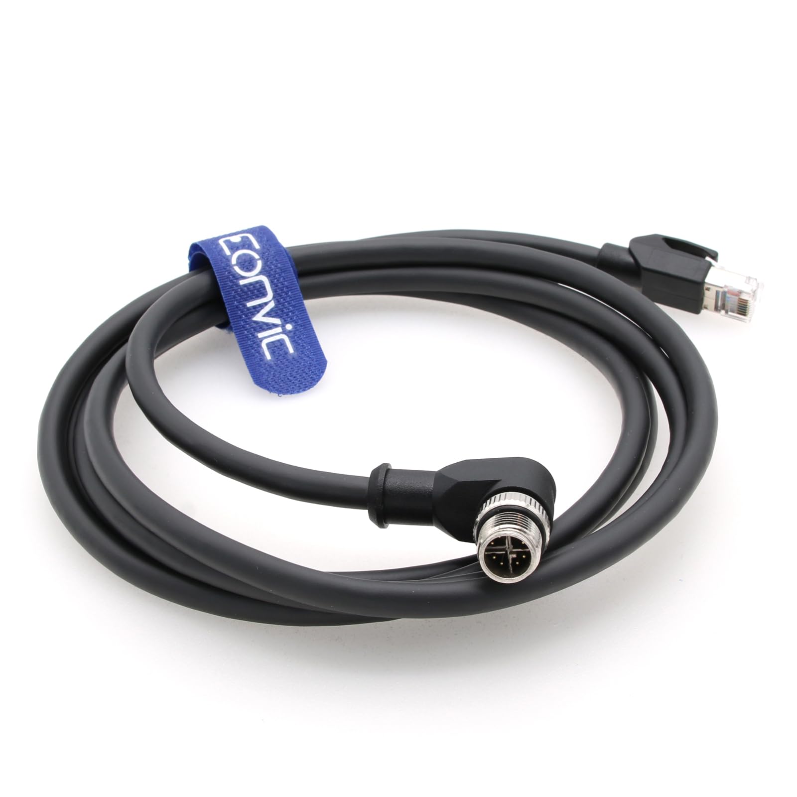 Eonvic Ethernet Cable M12 X Type Right Angle 8 Position To Rj45 Waterproof Industrial Network High Flex Cable For Cognex