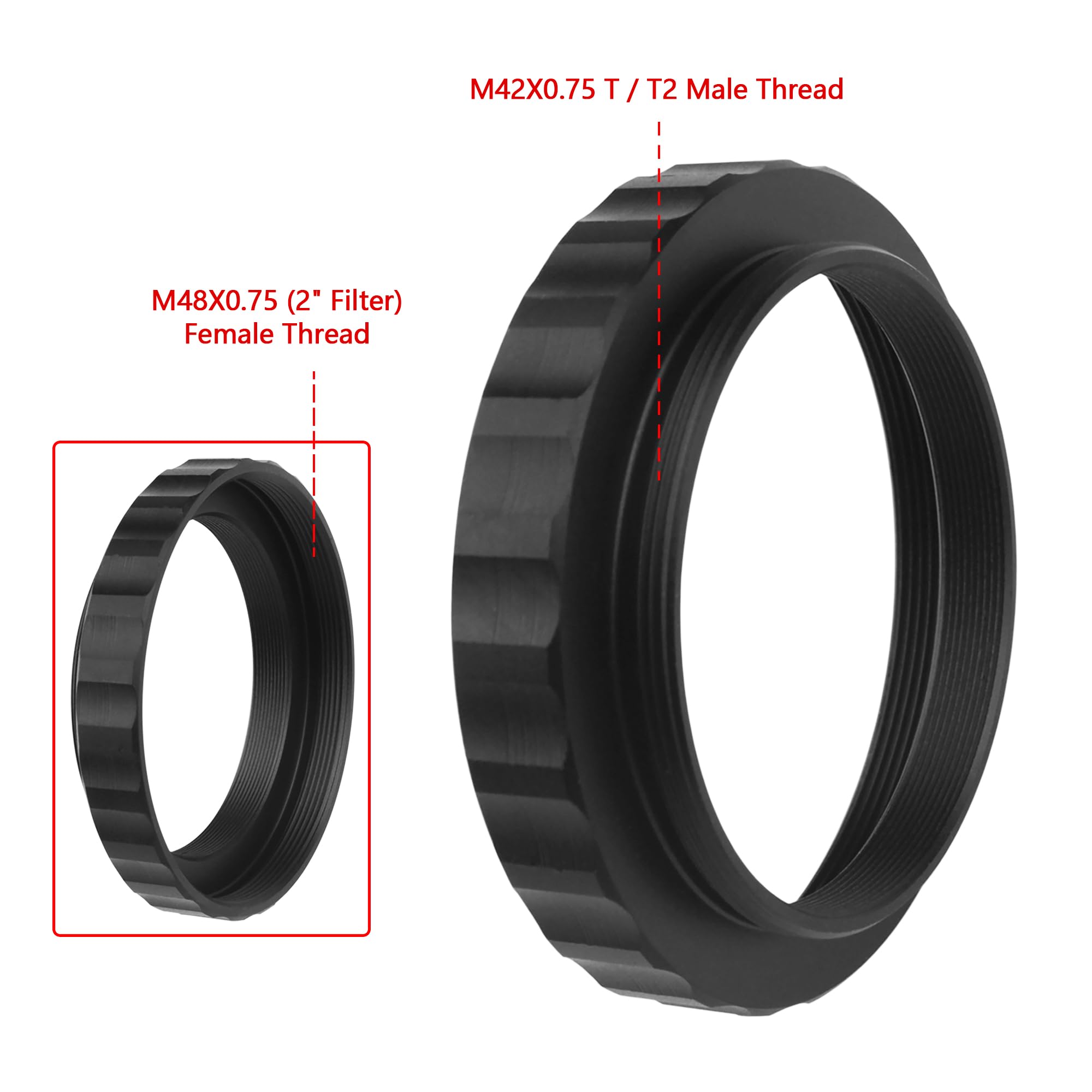 Astromania M48X0.75 (2'' Filter) Female To M42X0.75 T / T2 Male Thread Telescope Adapter