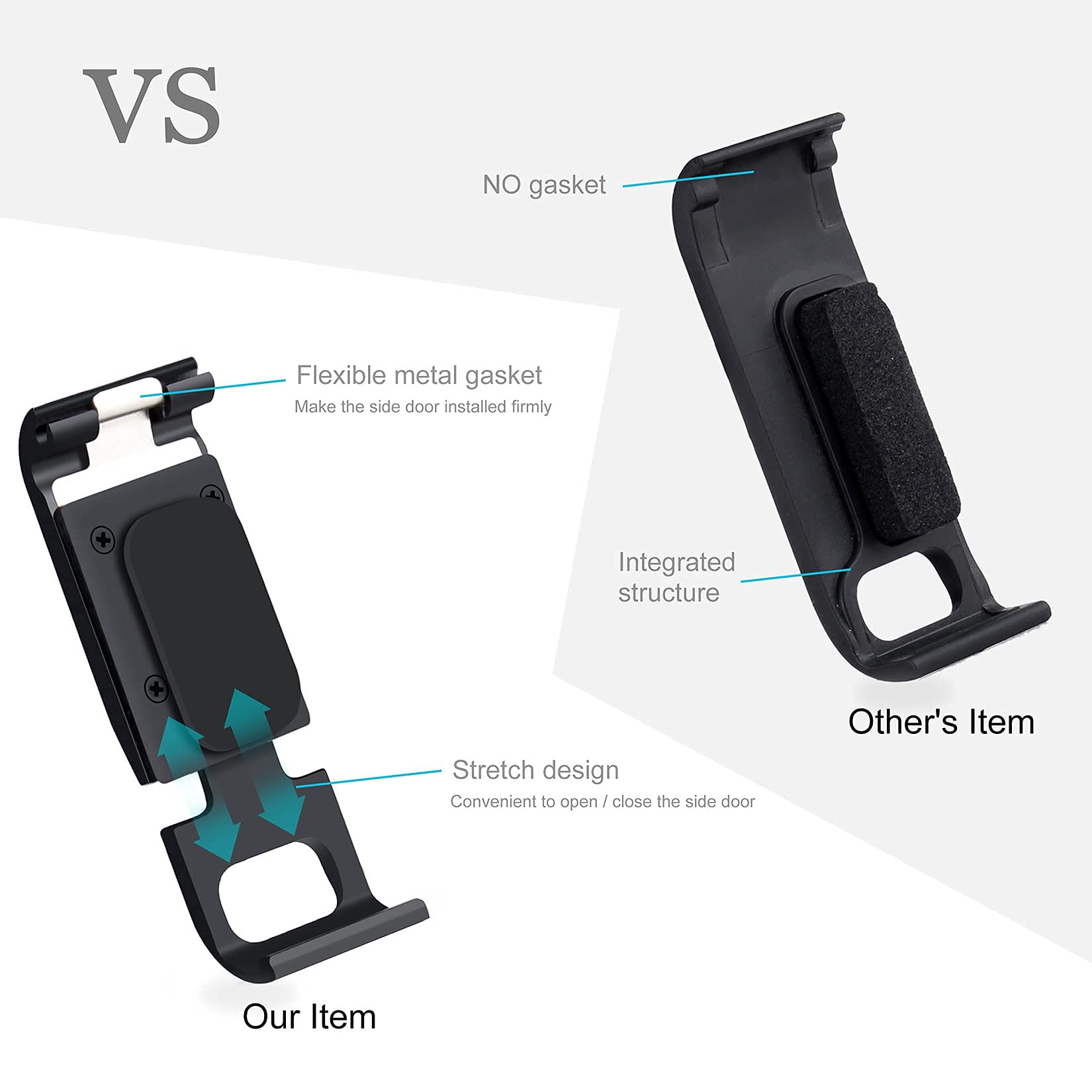 Yallsame Easy Charging Alloy Metal Replacement Side Door/Battery Cover Accessories For Gopro Hero 8 Black, Suitable For Vlog/Int