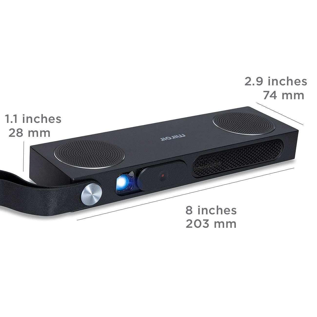 Miroir M280A Smart WIFI Bluetooth Mini LED Projector with Dual Speakers and Battery Black