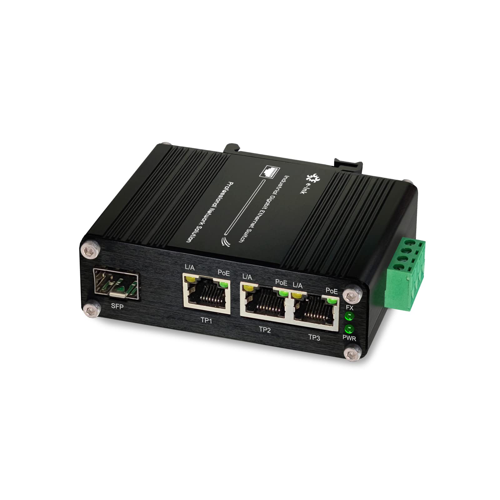 Throncom Industrial Gigabit 3 Ports Poe Ethernet Switch Poe+ Fiber Switch With 100/1000M Adaptive Sfp Slot Din Rail Unmanaged 10