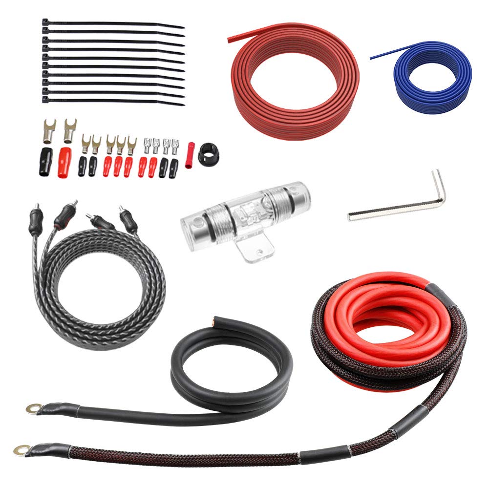 Rockrix Car Audio Cable Amp Wiring Kit   20Ft 4 Gauge Power Cable Amplifier Install Wiring Kit