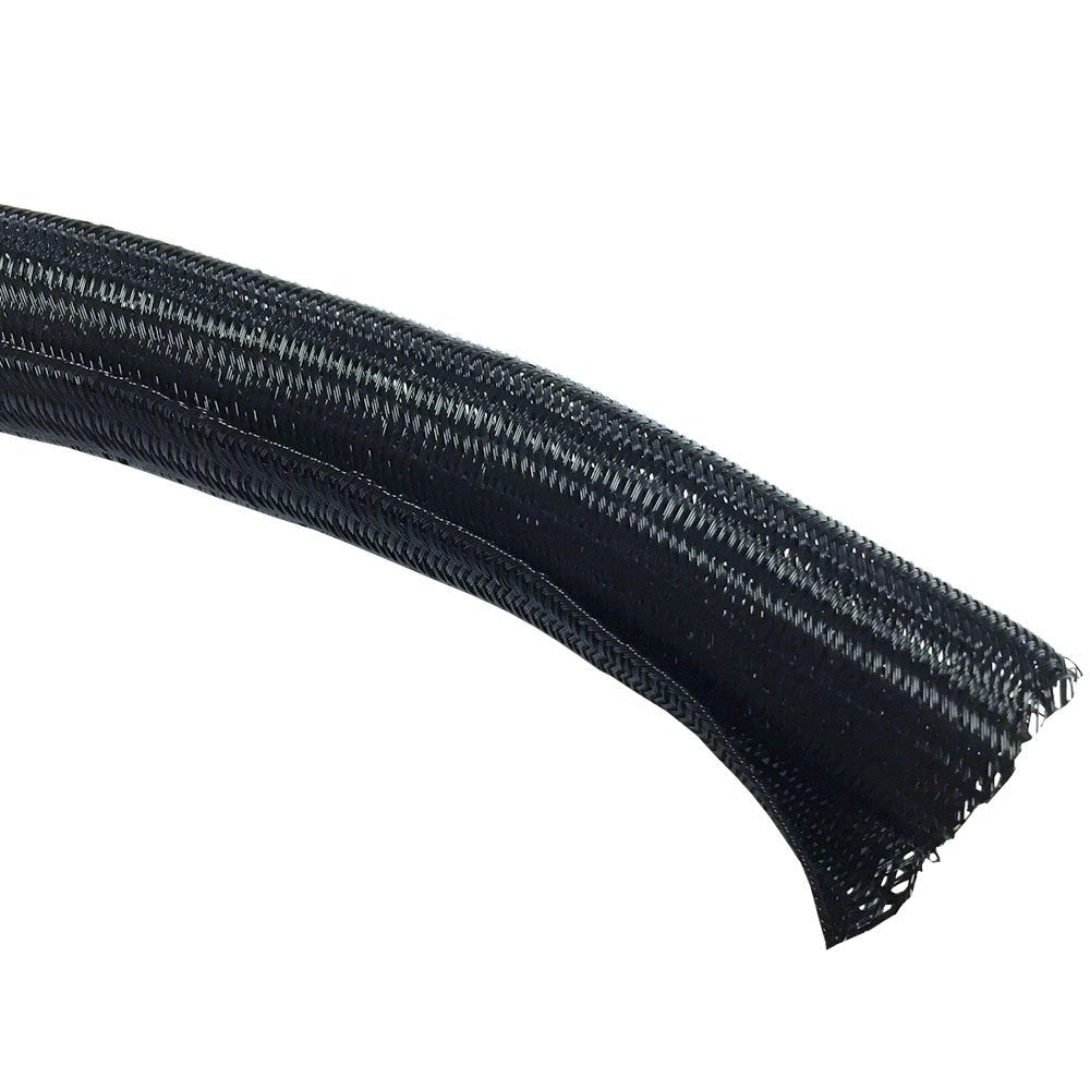 Electriduct 1.25 Hook Self Closing Sleeve Braid Wrap Around Sleeving Flame Retardant Flexible Mesh Cord Cover Cable Protector Wi