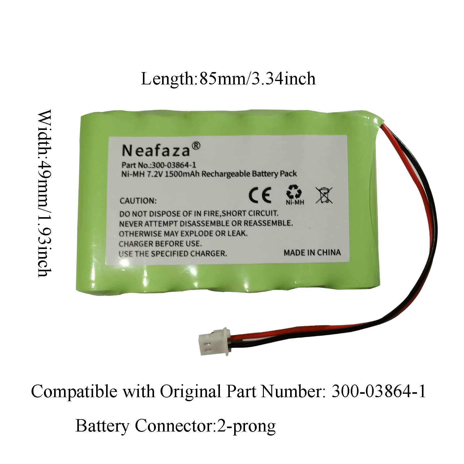Neafaza 300 03864 1 7.2V 1500Mah Battery Replacement Compatible With Honeywell Alarm Lynx Walynx Rchb Sc Honeywell Lynx Touch K5