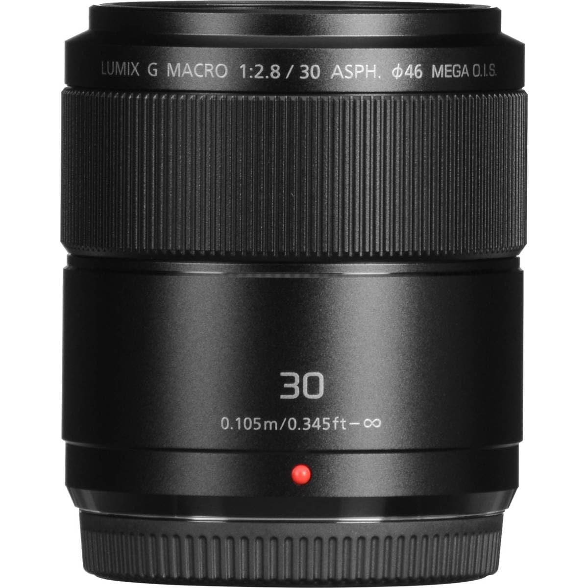 Panasonic Lumix G Macro Lens, 30Mm, F2.8 Asph, Mirrorless Micro Four Thirds, Mega Optical I.S, H Hs030 (Usa Black)