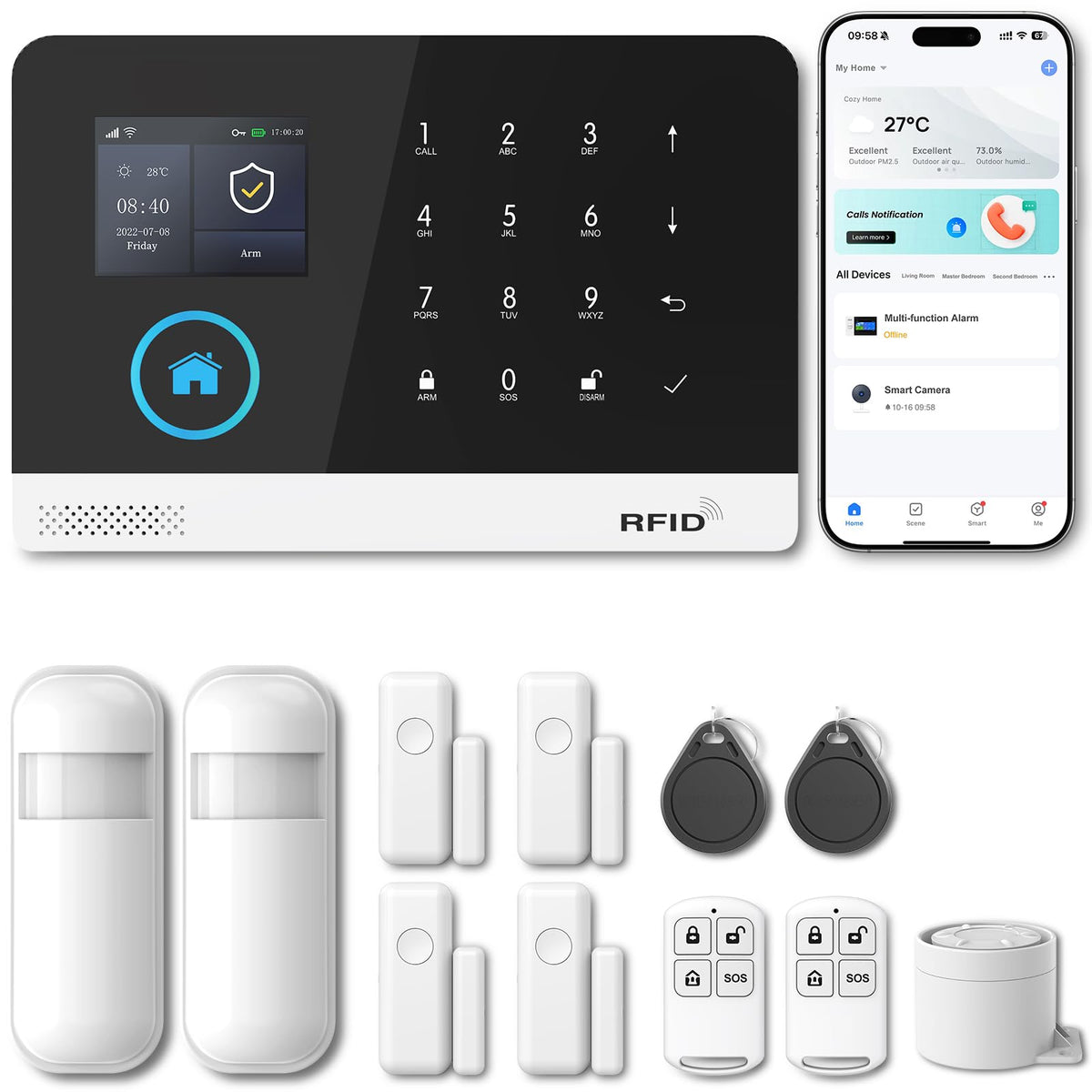 Pgst Wireless Door Window Sensor Door Magnetic Detector For Home Security Alarm System Entrance Alarm Anti-Theft,Intrusion Preve