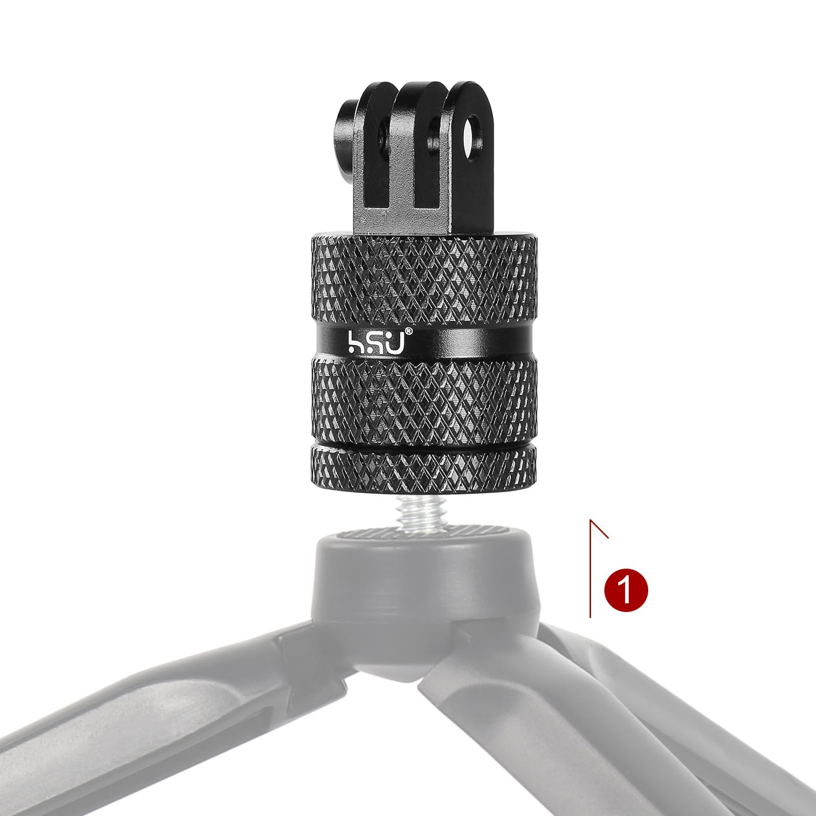 Hsu Aluminum 1/4 Inch 20 Camera Mount, 360 Degree Rotation Tripod Adapter Fits Gopro Hero, Dji Osmo Action Camera Insta360 Ace Pro Akaso Campark And Other Standard 1/4 Accessories