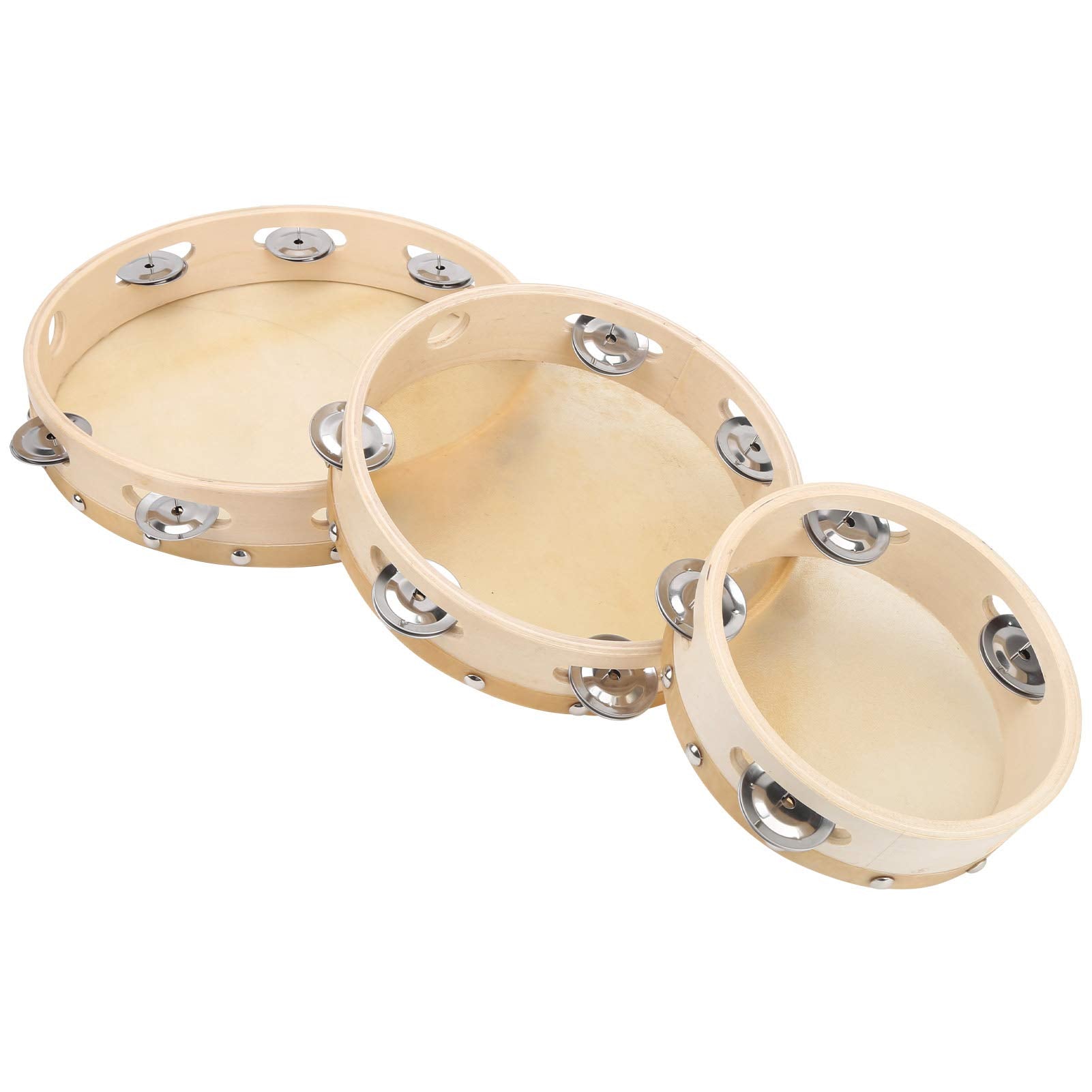 Nail Tambourine, Wood Handheld Tambourine, Lightweight for Percussion Music