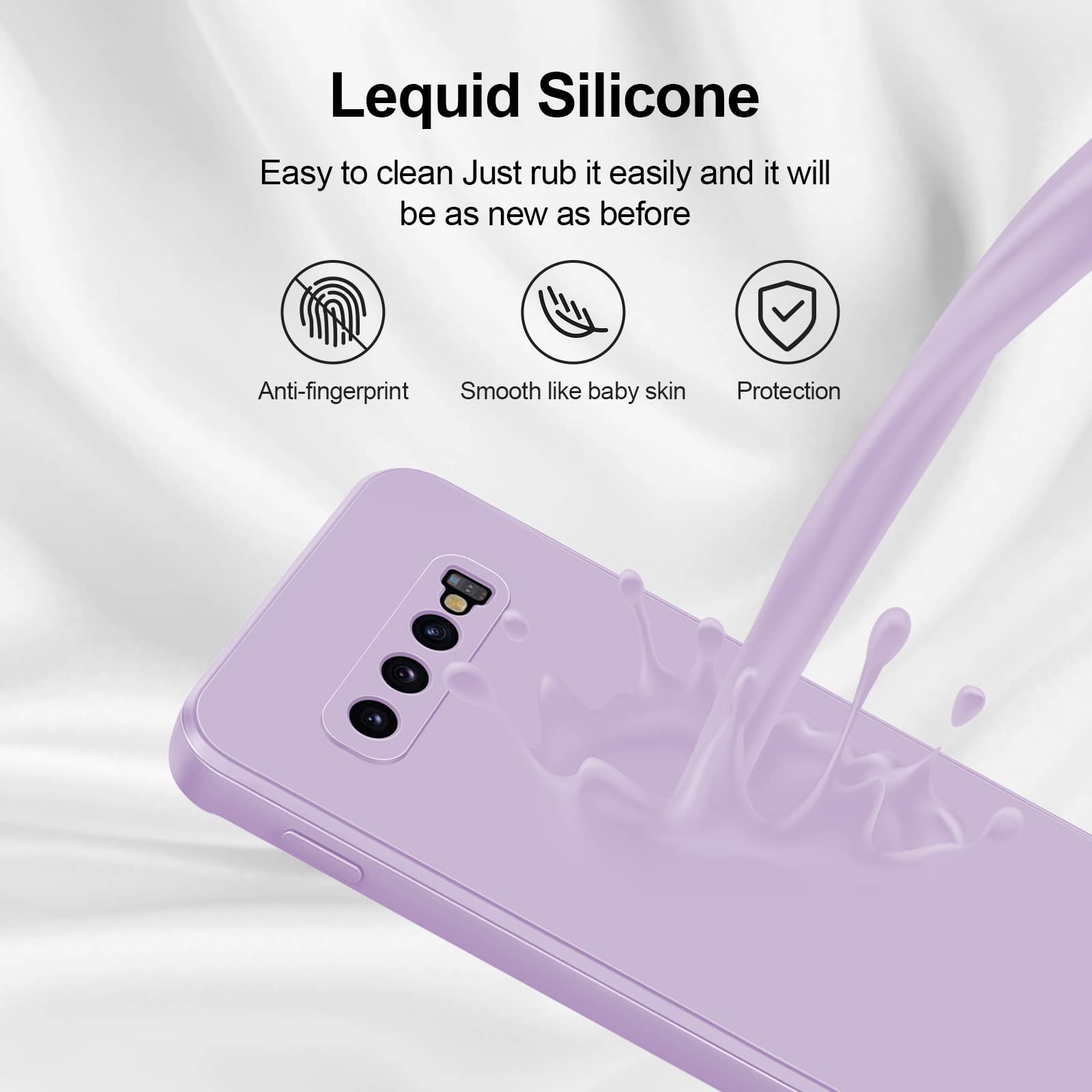 Giiyoon Silicone Case Compatible With Samsung Galaxy S10, Full Body Silky Soft Touch Phone Case With Camera Protection, Shockpro