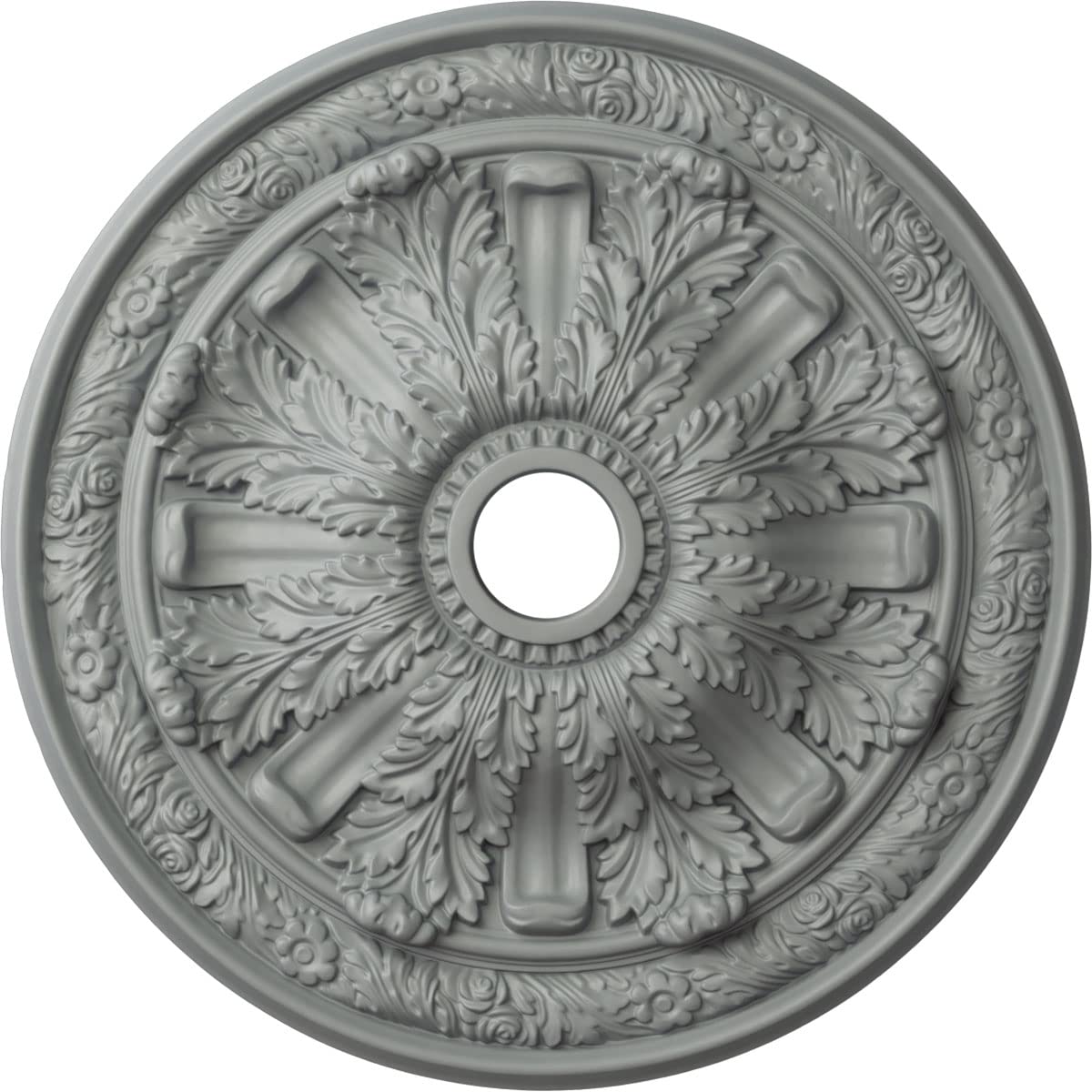 Ekena Millwork Cm30Fl Flagstone Ceiling Medallion, 30''Od X 3 7/8''Id X 3 1/4''P (Fits Canopies Up To 3 7/8''), Factory Primed