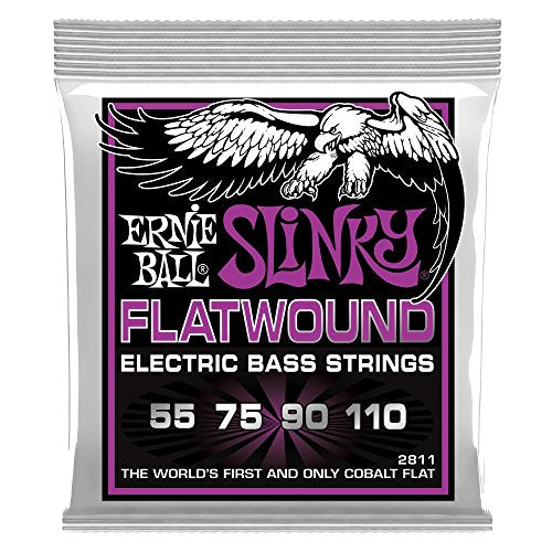 Power Slinky Cobalt Flatwound Electric Bass Strings 55 110 Gauge