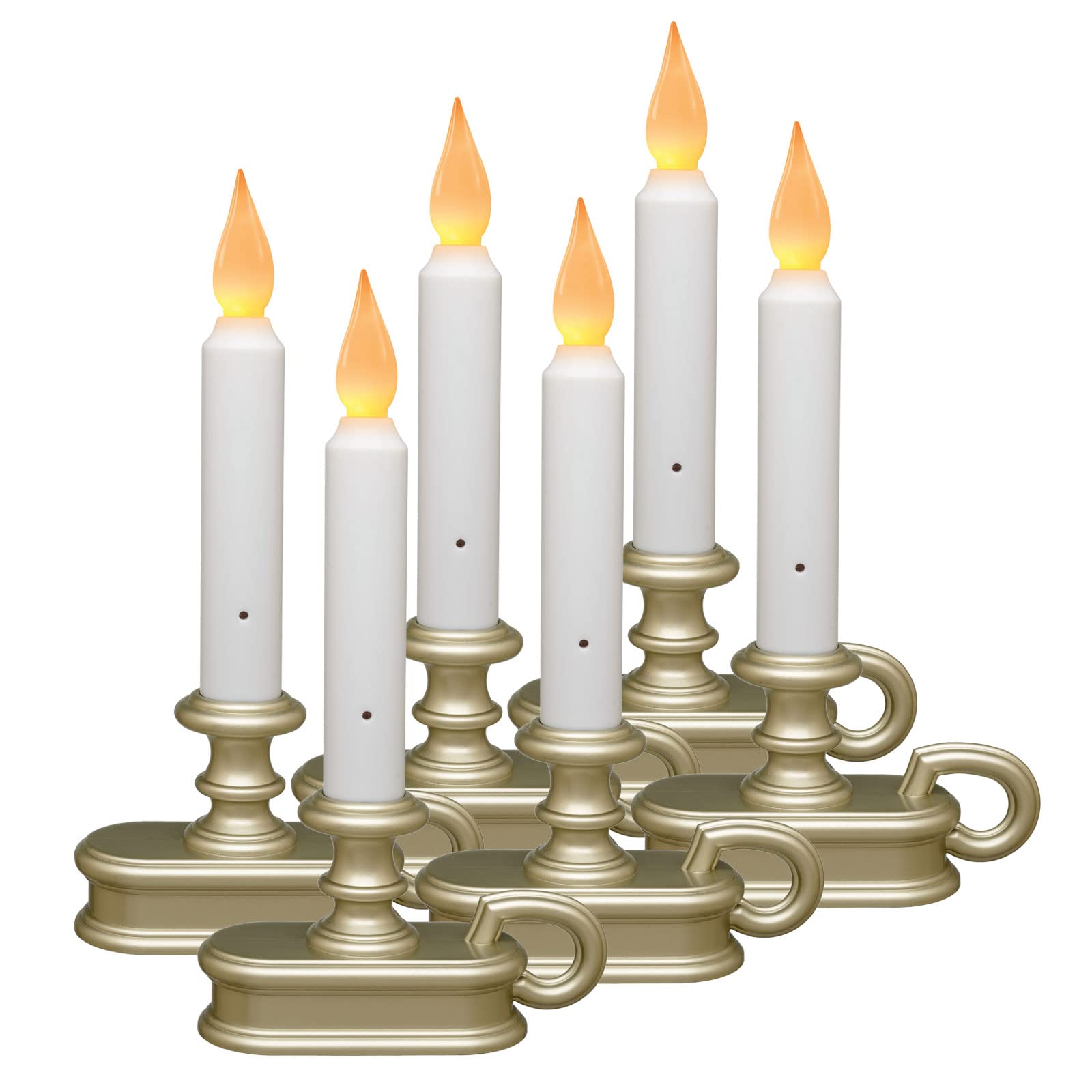 Xodus Innovations Fpc1215P 6 Battery Operated Dusk To Dawn Light Sensor Window Candle With Flicker Or Steady On Flame Setting, P