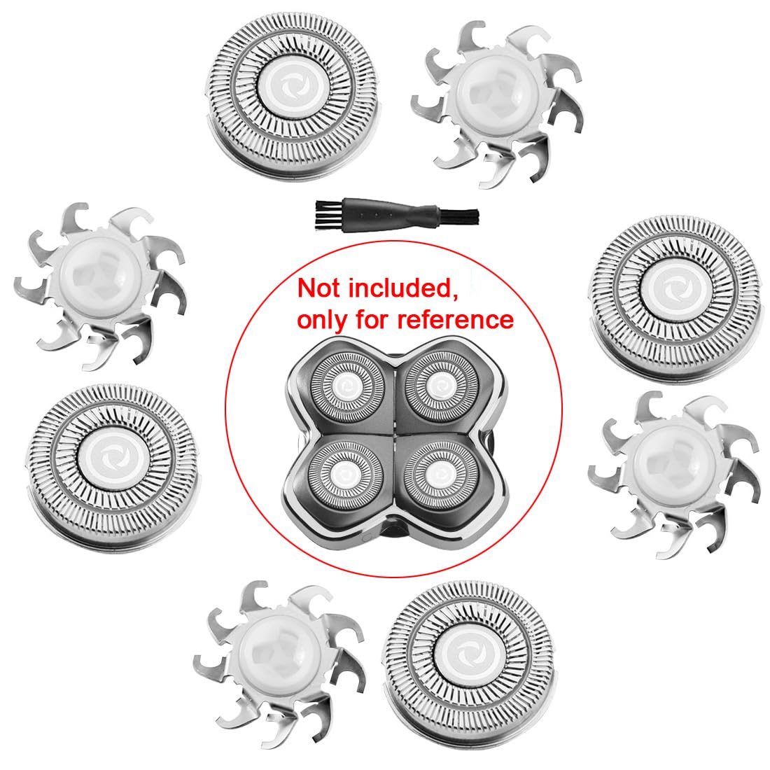 Mawaer 4Pcs Head Shaver Replacement Blades For Skull Shaver Pitbull 4 Head Series And 3 Head Series