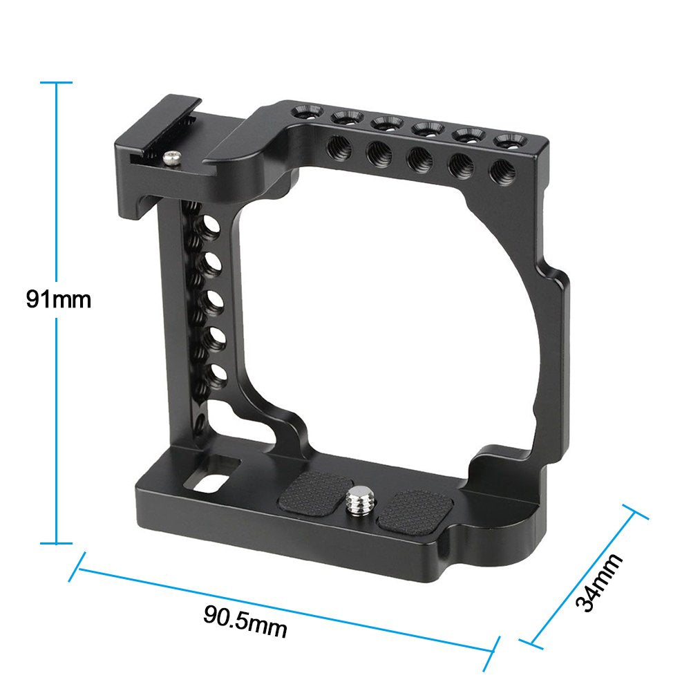 Camvate Camera Cage For Sony Alpha A6600/A6500 With Conversion 1/4-20 Adapter Hole(Black) - 1380