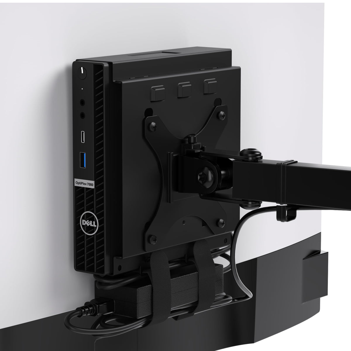 Humancentric Dual Vesa Mount Compatible With Dell Optiplex Micro Mount, Supports Vesa Dell Micro Mount Using Monitor Arm Wall Mount 100X100Mm, Power Supply Holder Sold Separately, Part Number 101 2110