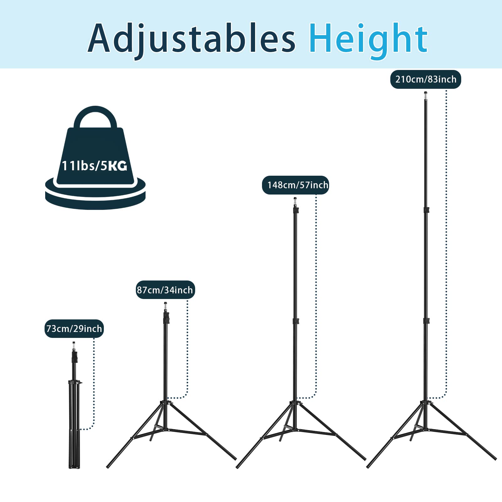 Altson 7 Ft Aluminum Light Standk Light Photography Tripod Stand With Case, Portable Photo Video Tripod Stand For Speedlight, Fl