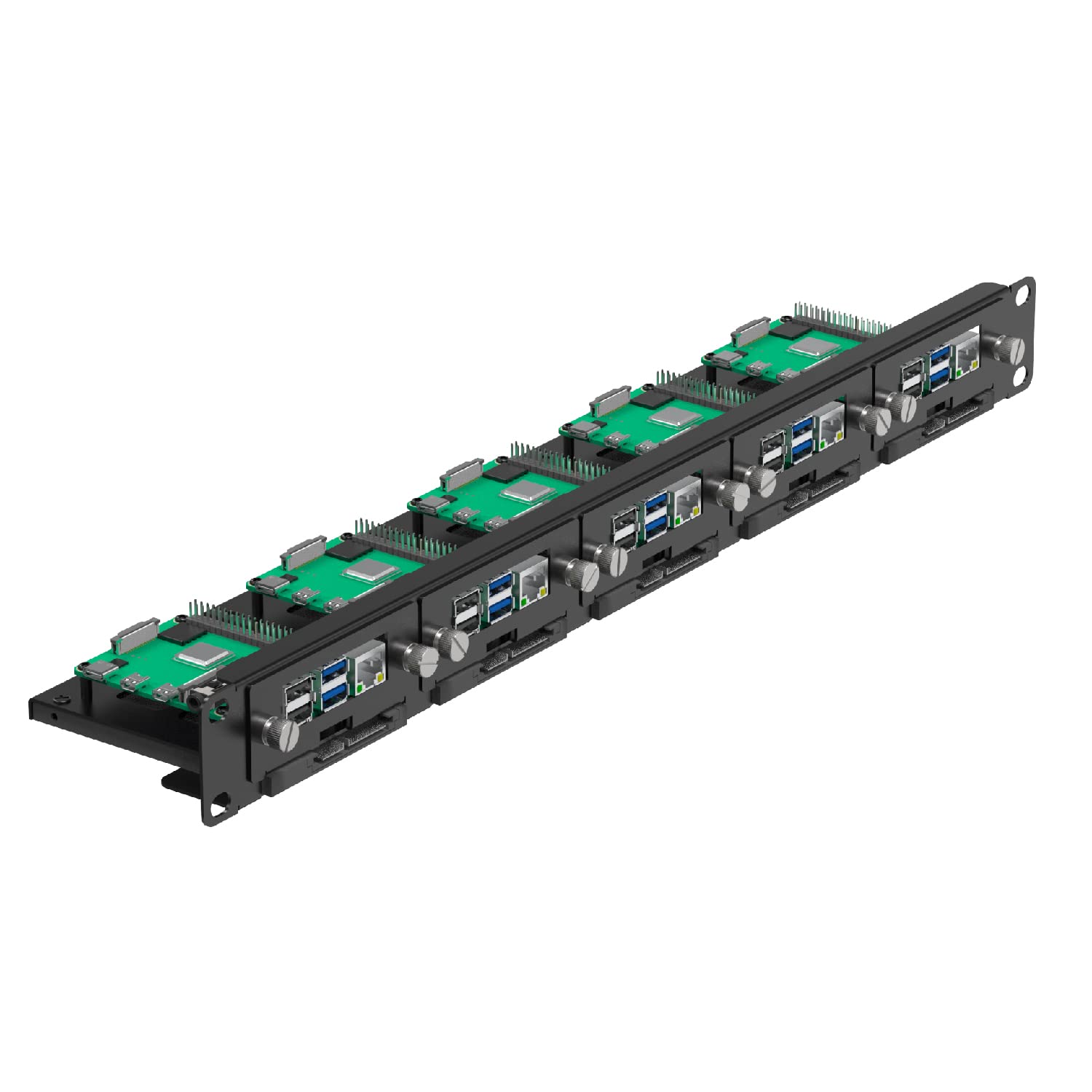 UCTRONICS 19 1U Rackmount for Raspberry Pi, SSD Bracket for Any 2.5 SSDs, Hold Up to 5 Raspberry Pi 5/4B Boards, Front-Removable