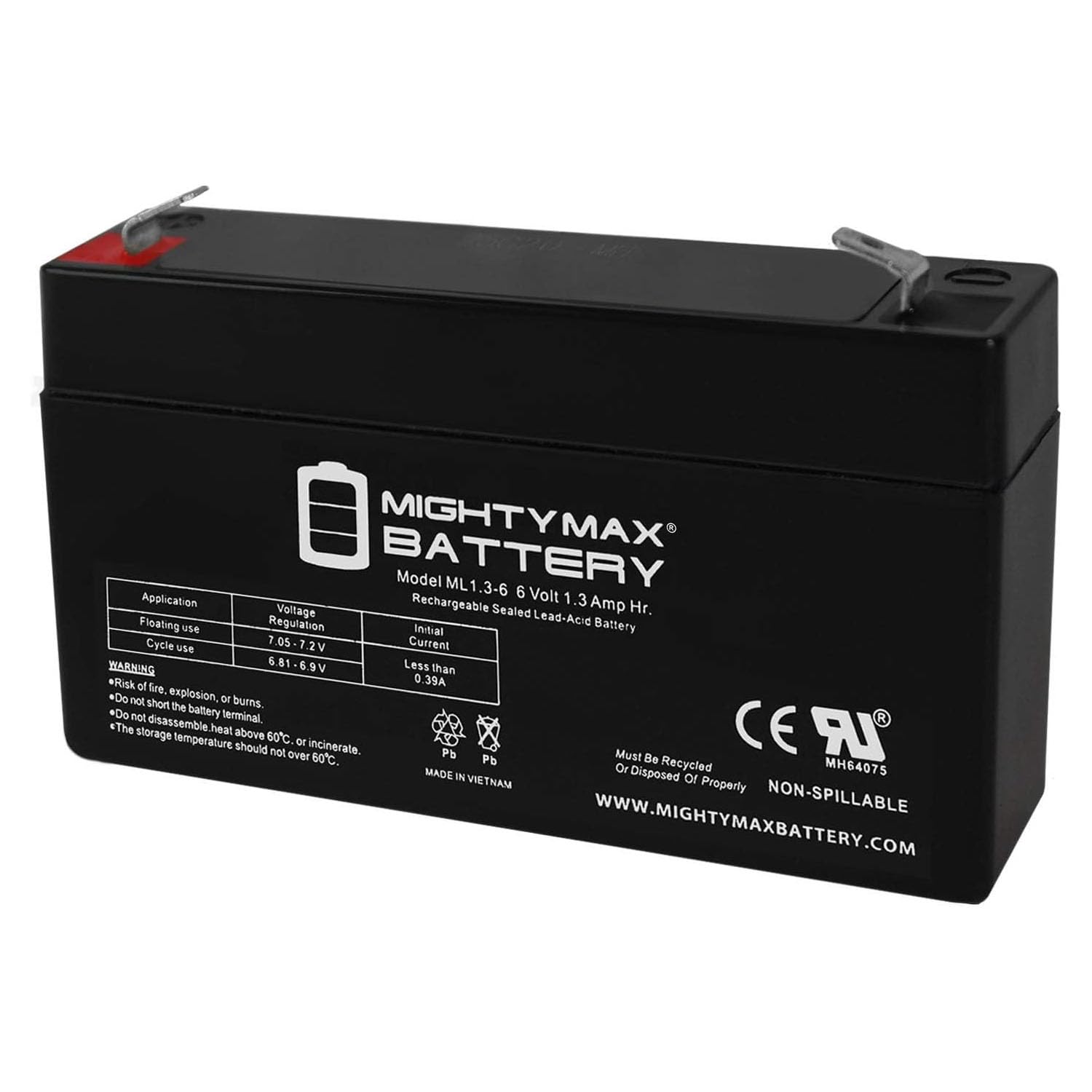 Mighty Max Battery 6V 1.3AH - 60-914 - Back-up Battery for GE Simon XT Panel